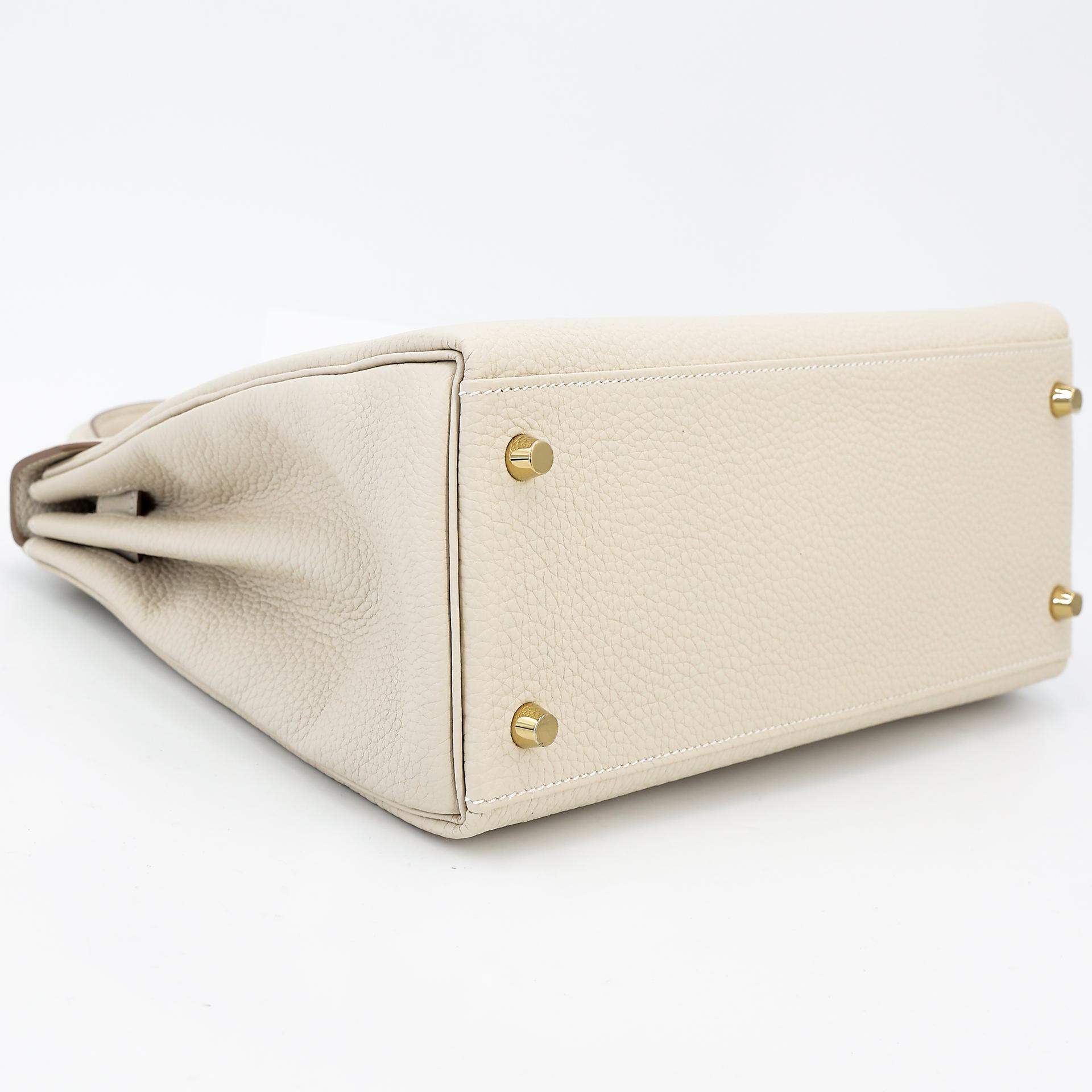 Brand New ( Rank N ) HERMÈS Kelly 28 Craie (10) Togo Gold hardware W (2024) - 5