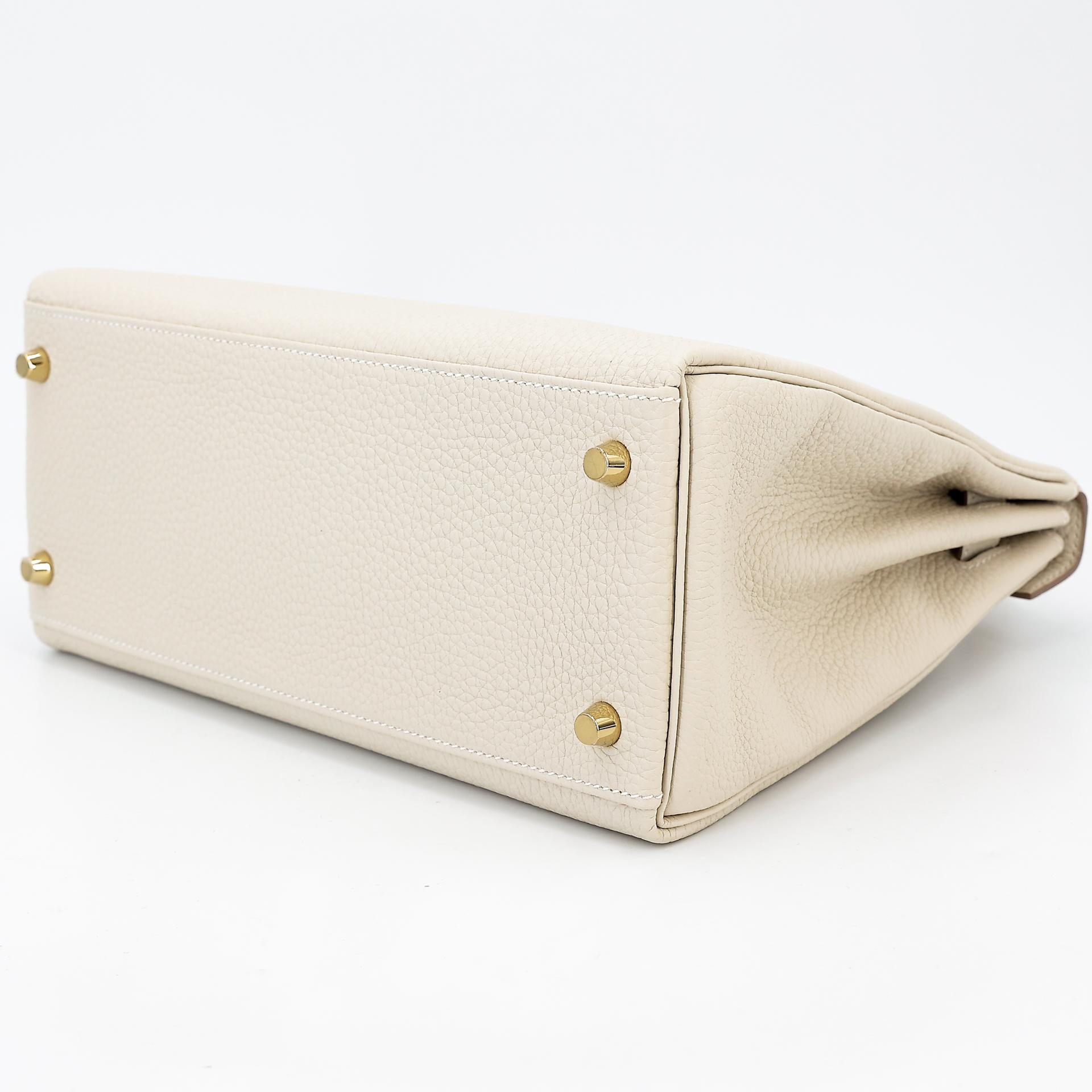 Brand New ( Rank N ) HERMÈS Kelly 28 Craie (10) Togo Gold hardware W (2024) - 6
