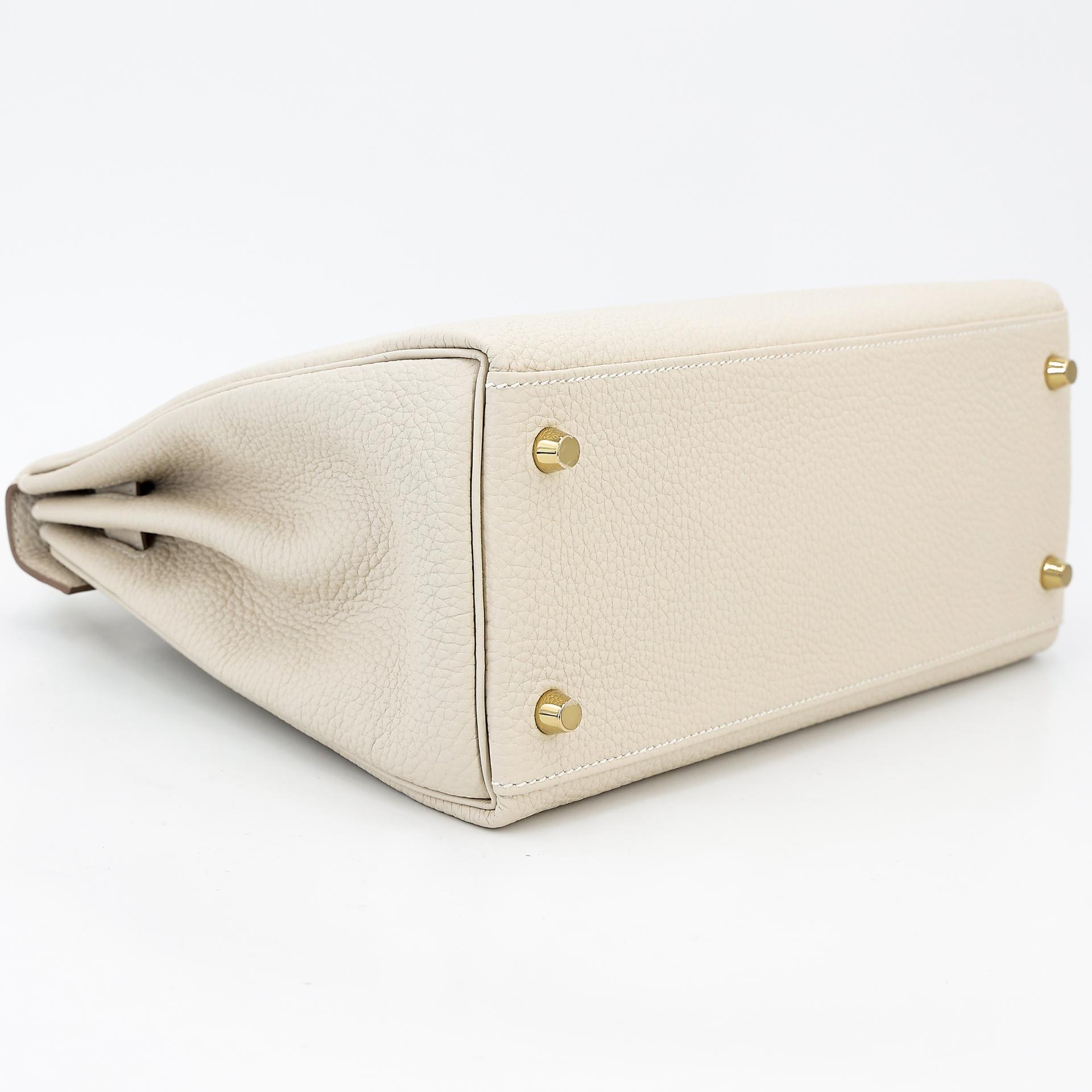 Brand New ( Rank N ) HERMÈS Kelly 28 Craie (10) Togo Gold hardware W (2024) - 7