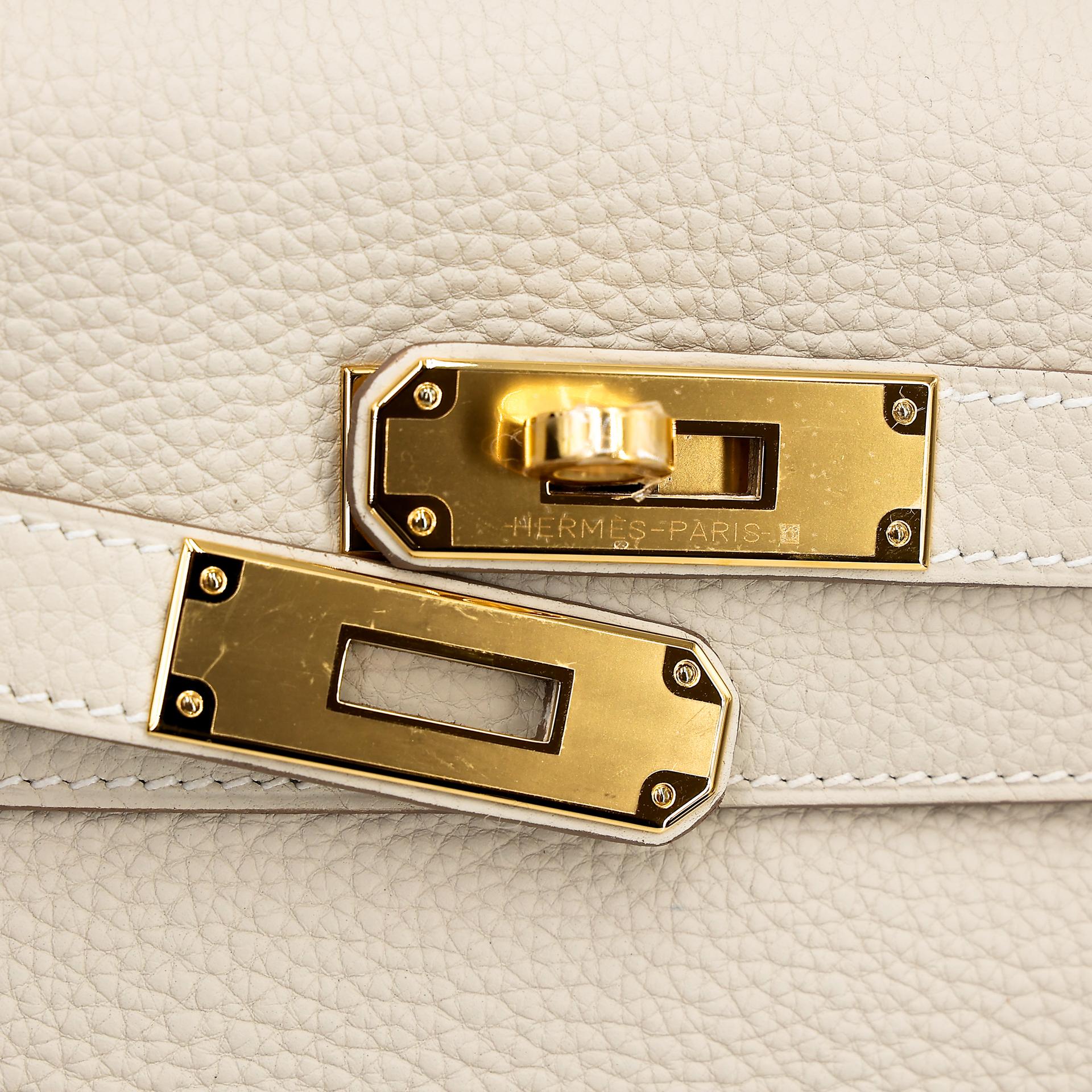 Brand New ( Rank N ) HERMÈS Kelly 28 Craie (10) Togo Gold hardware W (2024) - 8