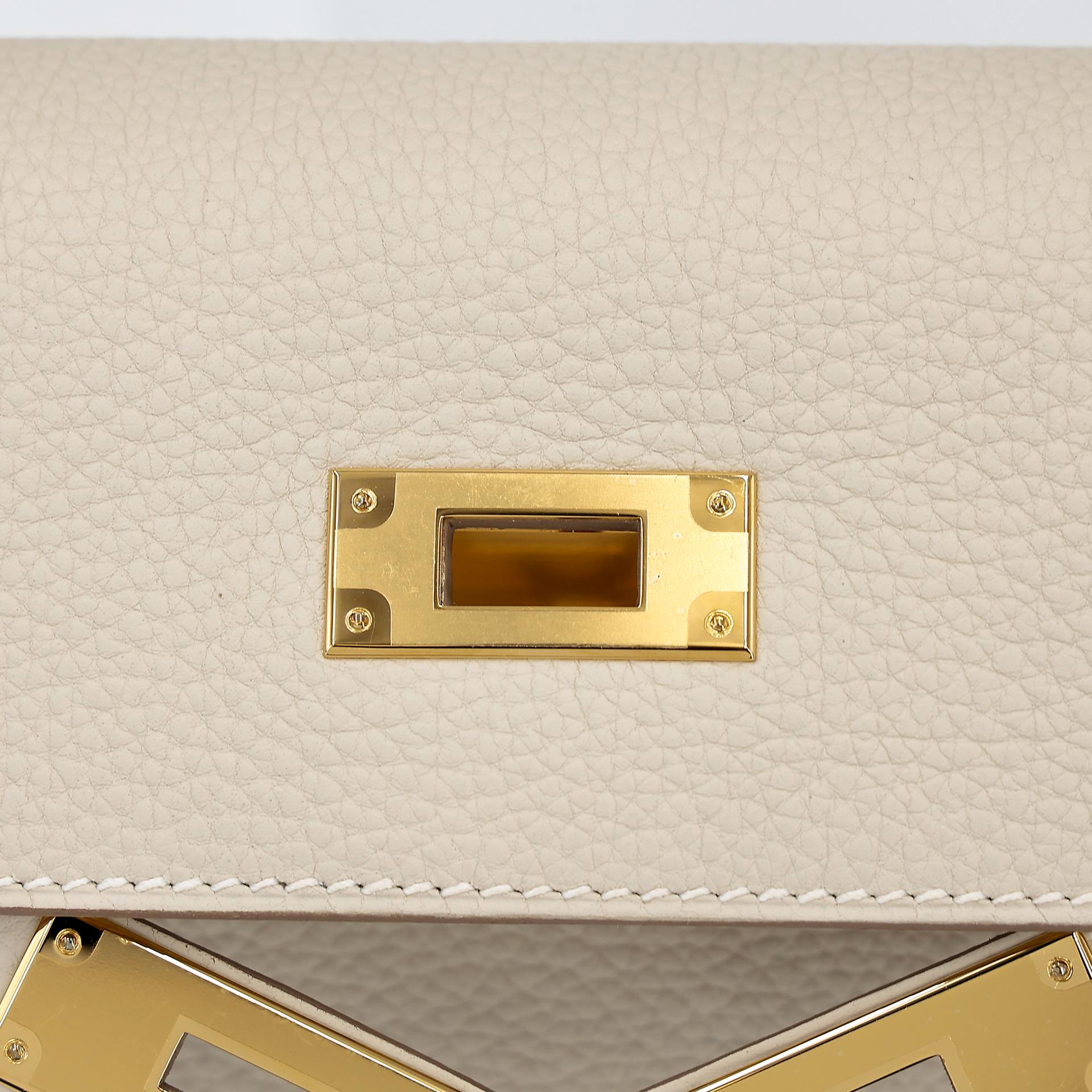 Brand New ( Rank N ) HERMÈS Kelly 28 Craie (10) Togo Gold hardware W (2024) - 9