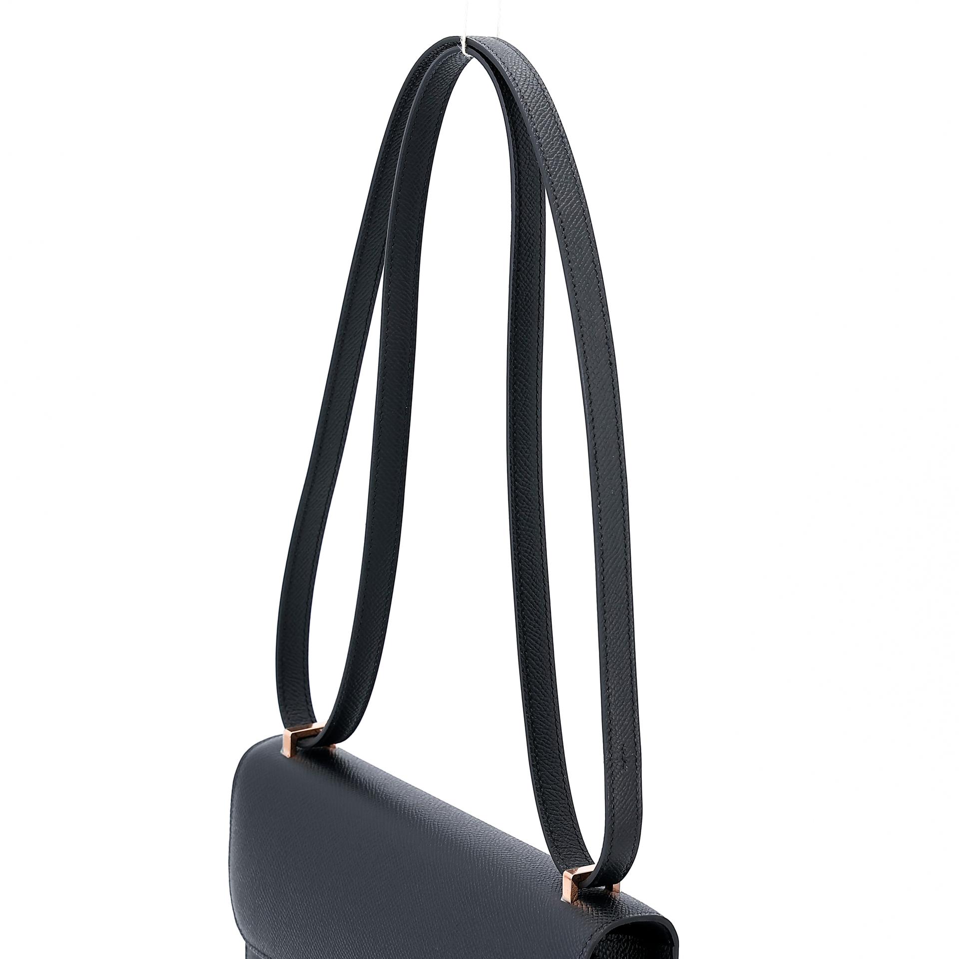 Unused ( Rank NS ) HERMÈS Constance Elan 2024 Black (89) Epsom Rose Gold hardware W (2024) - 3
