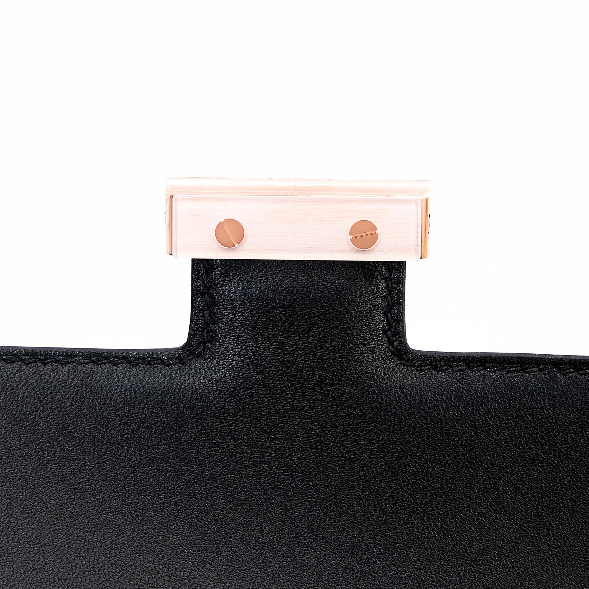 Unused ( Rank NS ) HERMÈS Constance Elan 2024 Black (89) Epsom Rose Gold hardware W (2024) - 9