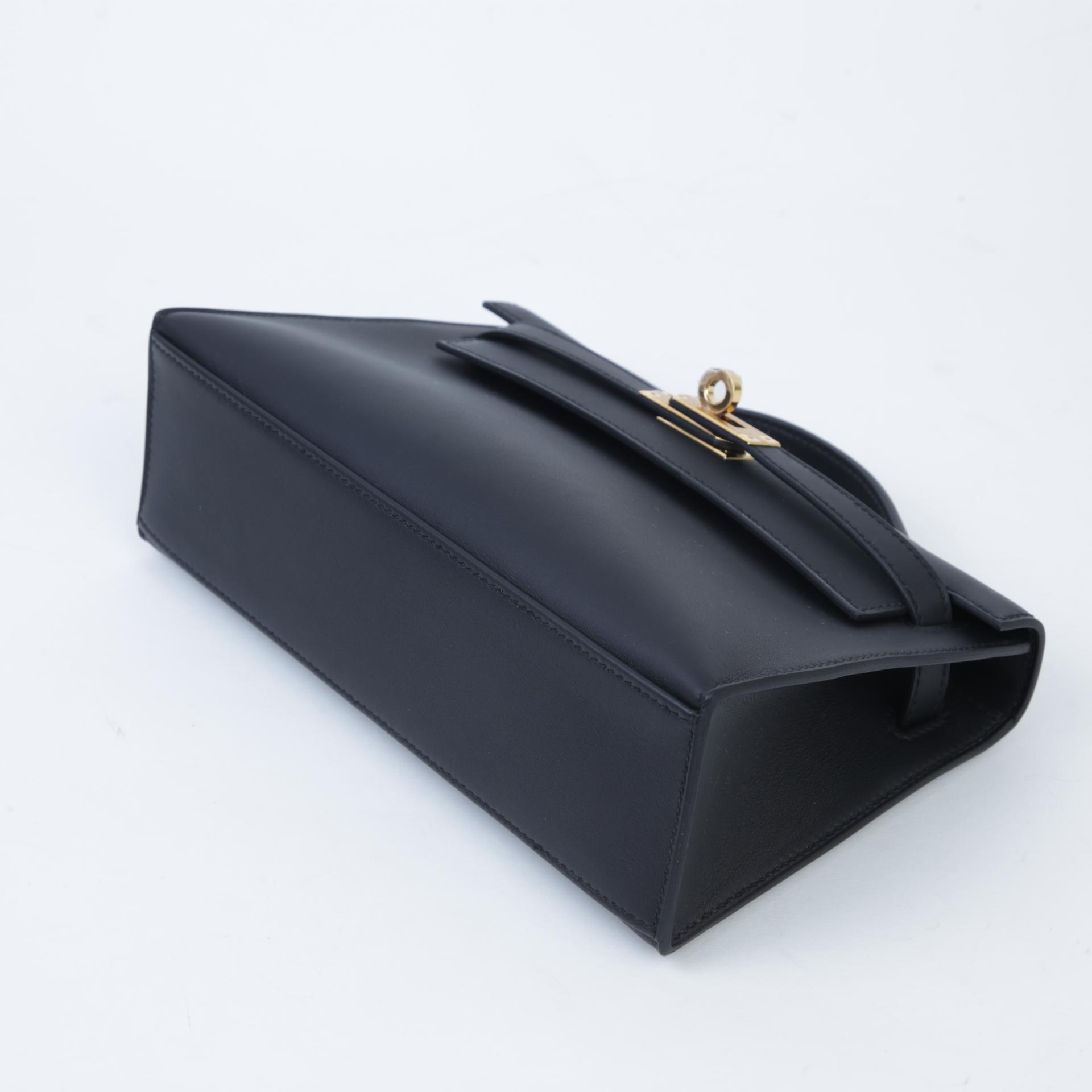 Brand New ( Rank N ) HERMÈS Kelly Pochette Black (89) Swift Gold hardware W (2024) - 5