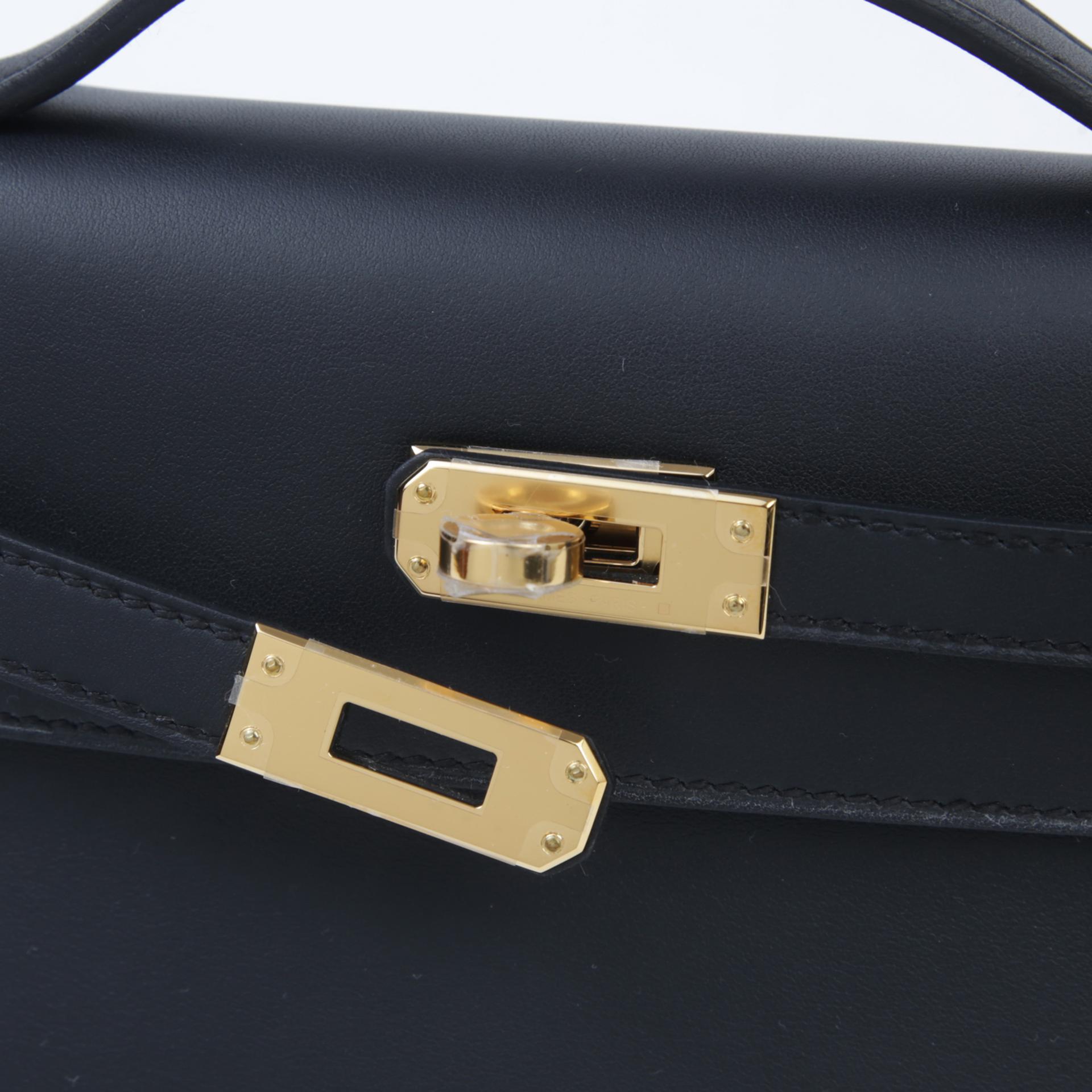Brand New ( Rank N ) HERMÈS Kelly Pochette Black (89) Swift Gold hardware W (2024) - 8