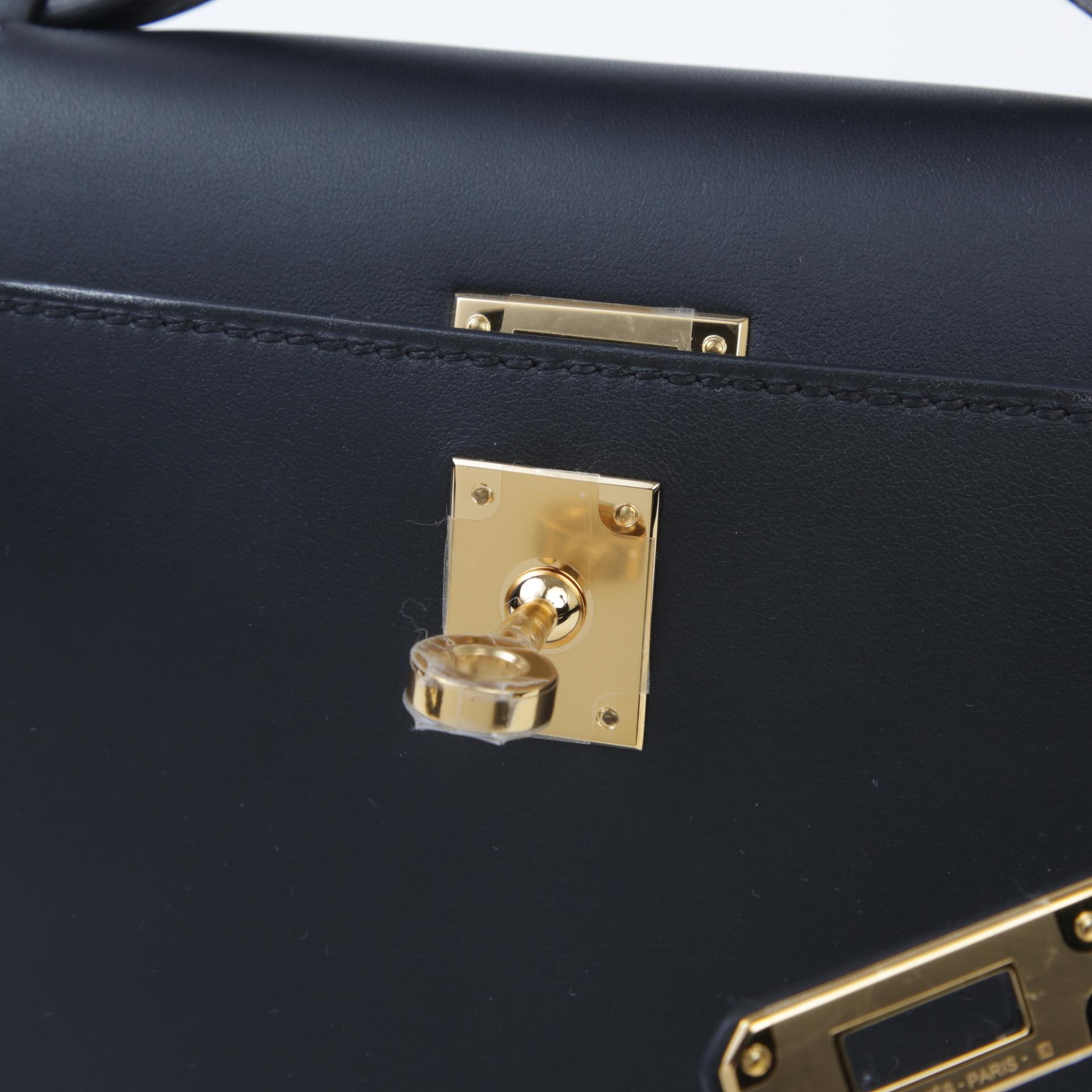 Brand New ( Rank N ) HERMÈS Kelly Pochette Black (89) Swift Gold hardware W (2024) - 9