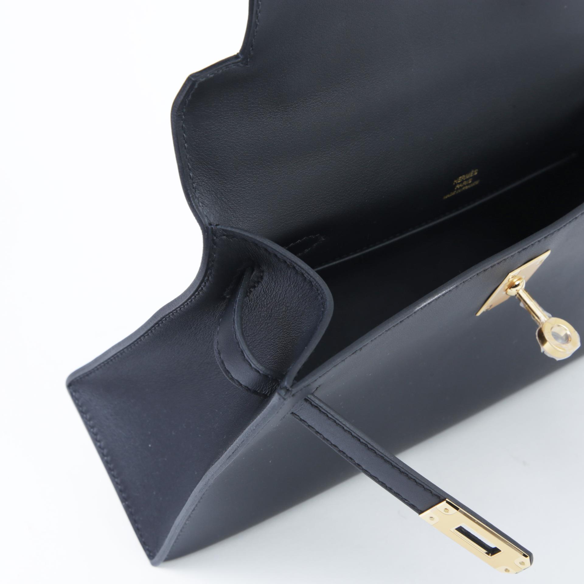 Brand New ( Rank N ) HERMÈS Kelly Pochette Black (89) Swift Gold hardware W (2024) - 12