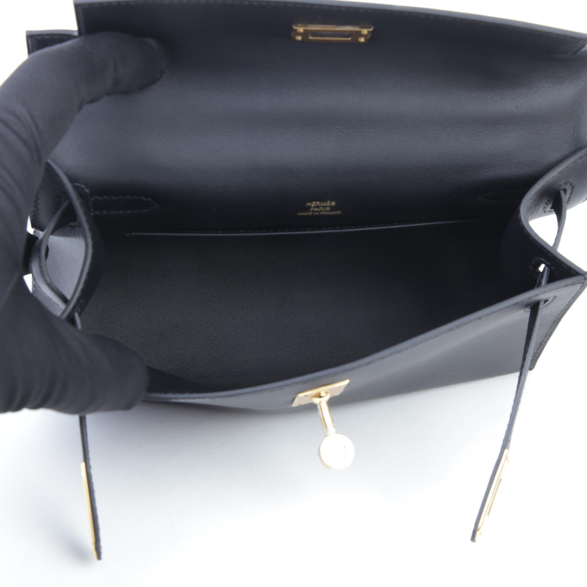 Brand New ( Rank N ) HERMÈS Kelly Pochette Black (89) Swift Gold hardware W (2024) - 13