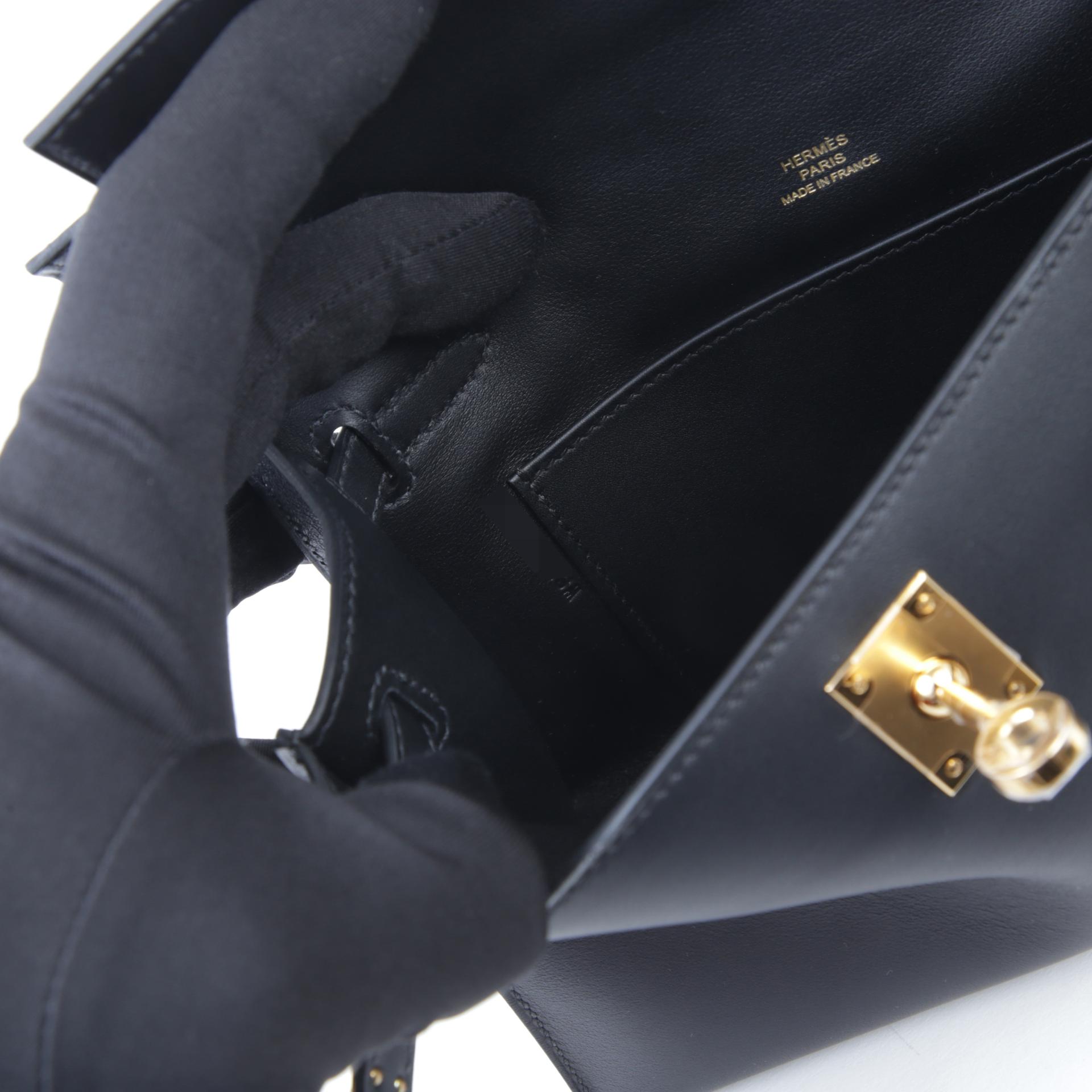 Brand New ( Rank N ) HERMÈS Kelly Pochette Black (89) Swift Gold hardware W (2024) - 14