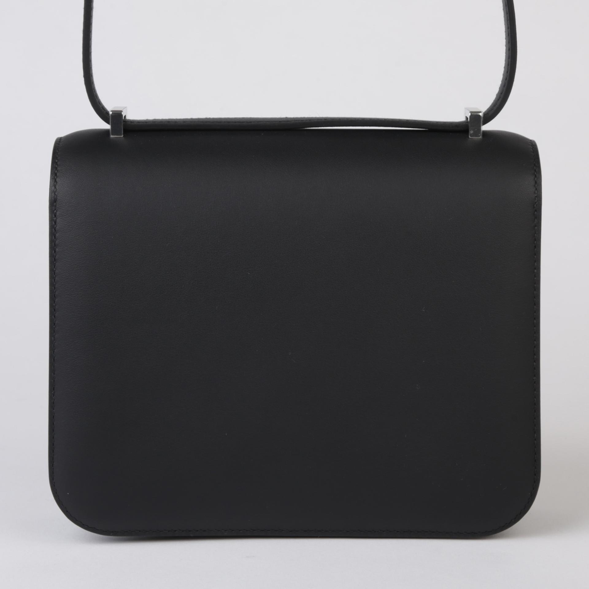 Brand New ( Rank N )  HERMÈS  Constance Mini Black (89) Swift Palladium hardware W (2024) - 2