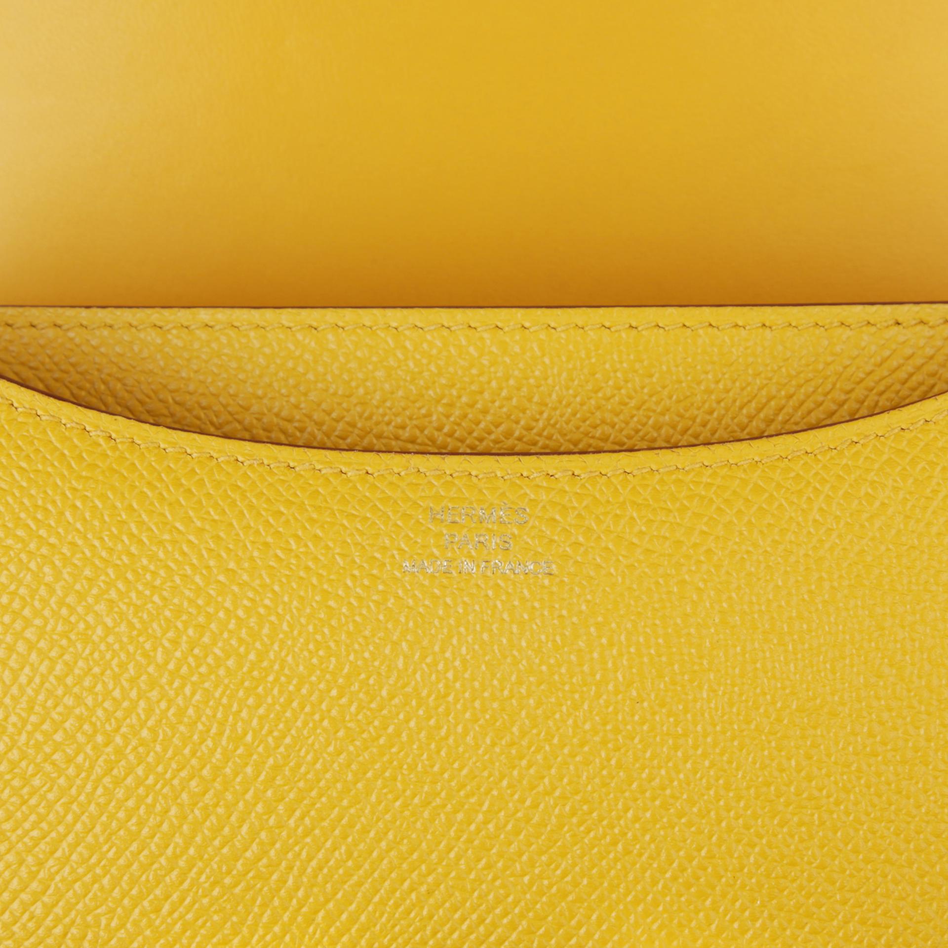 Very Good ( Rank A) HERMÈS Constance Mini Jaune Ambre (9D) Epsom Gold hardware C (2018) - 10