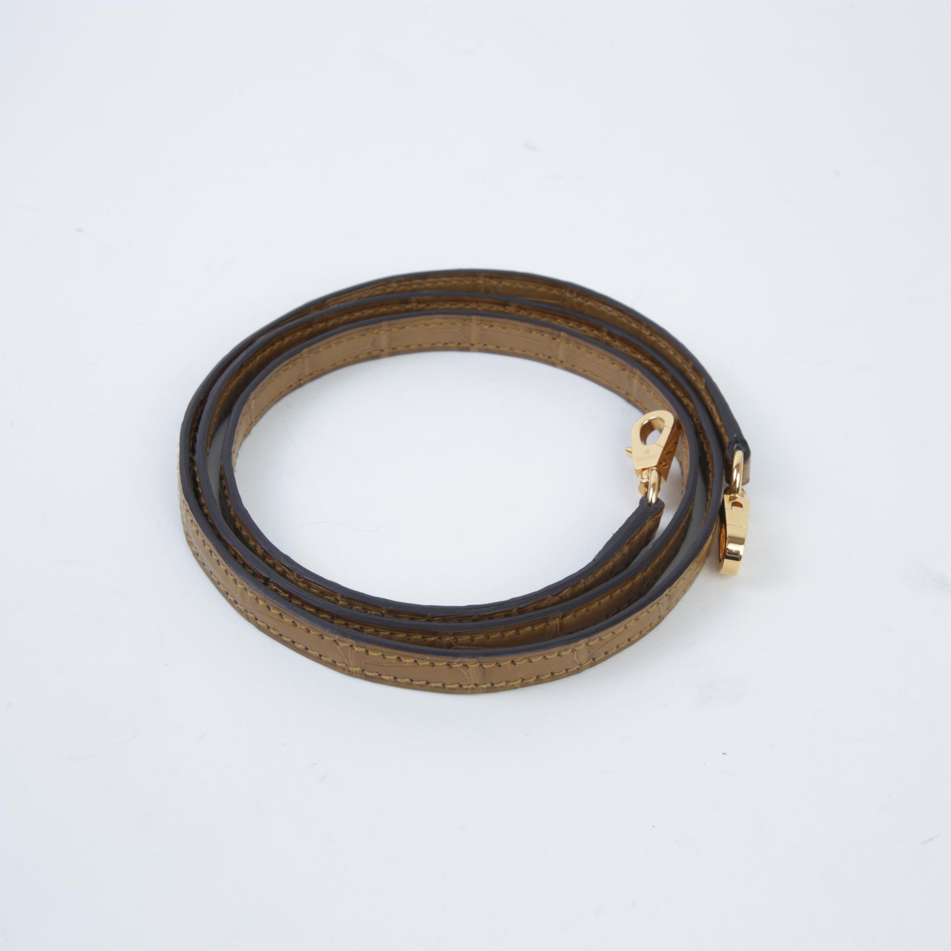 Excellent ( Rank SA ) HERMÈS Mini Kelly II Kraft (2H) Matte Alligator Gold hardware Z (2021) - 14