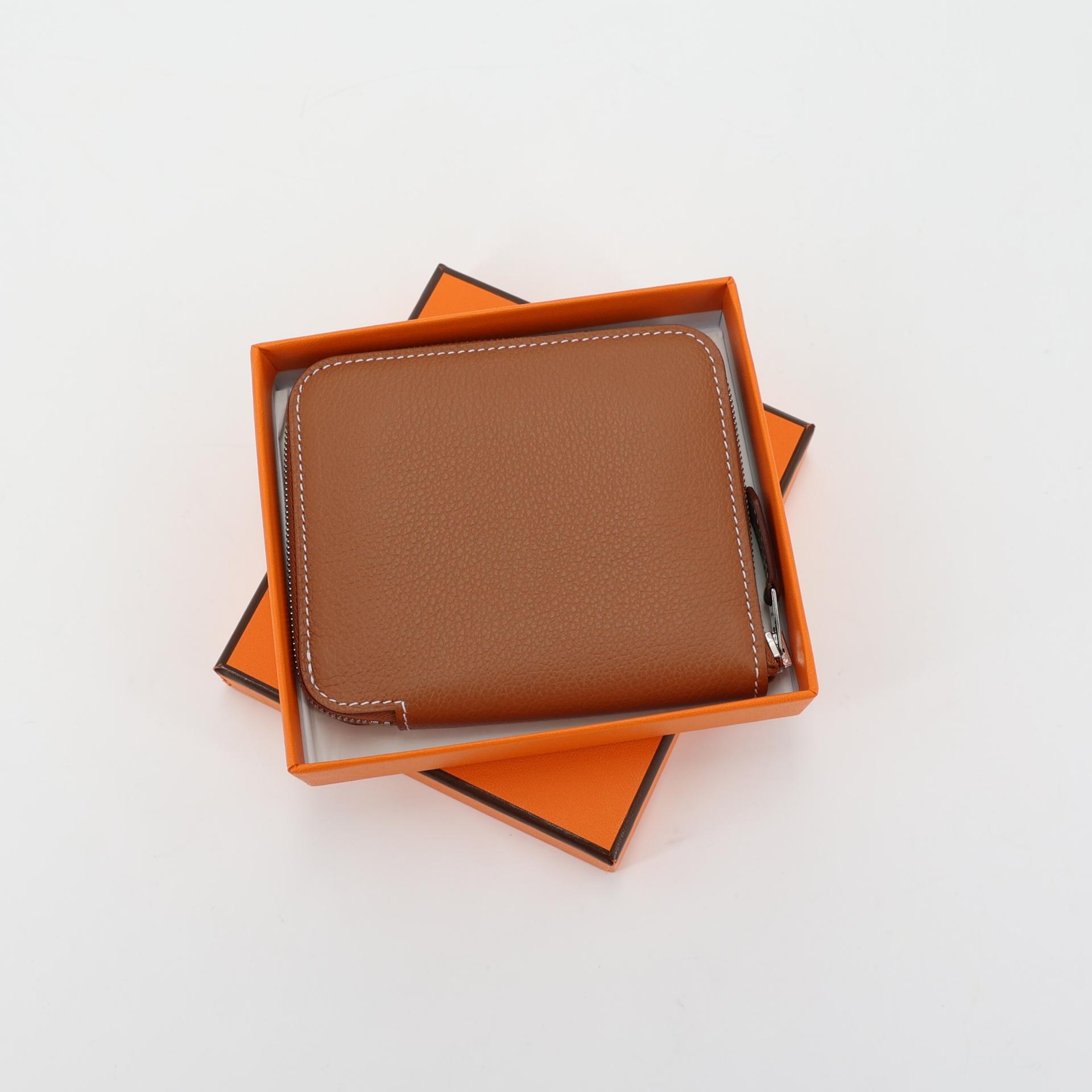 Brand New ( Rank N ) HERMÈS Silk’in Compact wallet Gold (37) Navy (7U) Blue Evercolor Palladium hardware B (2023) - 12