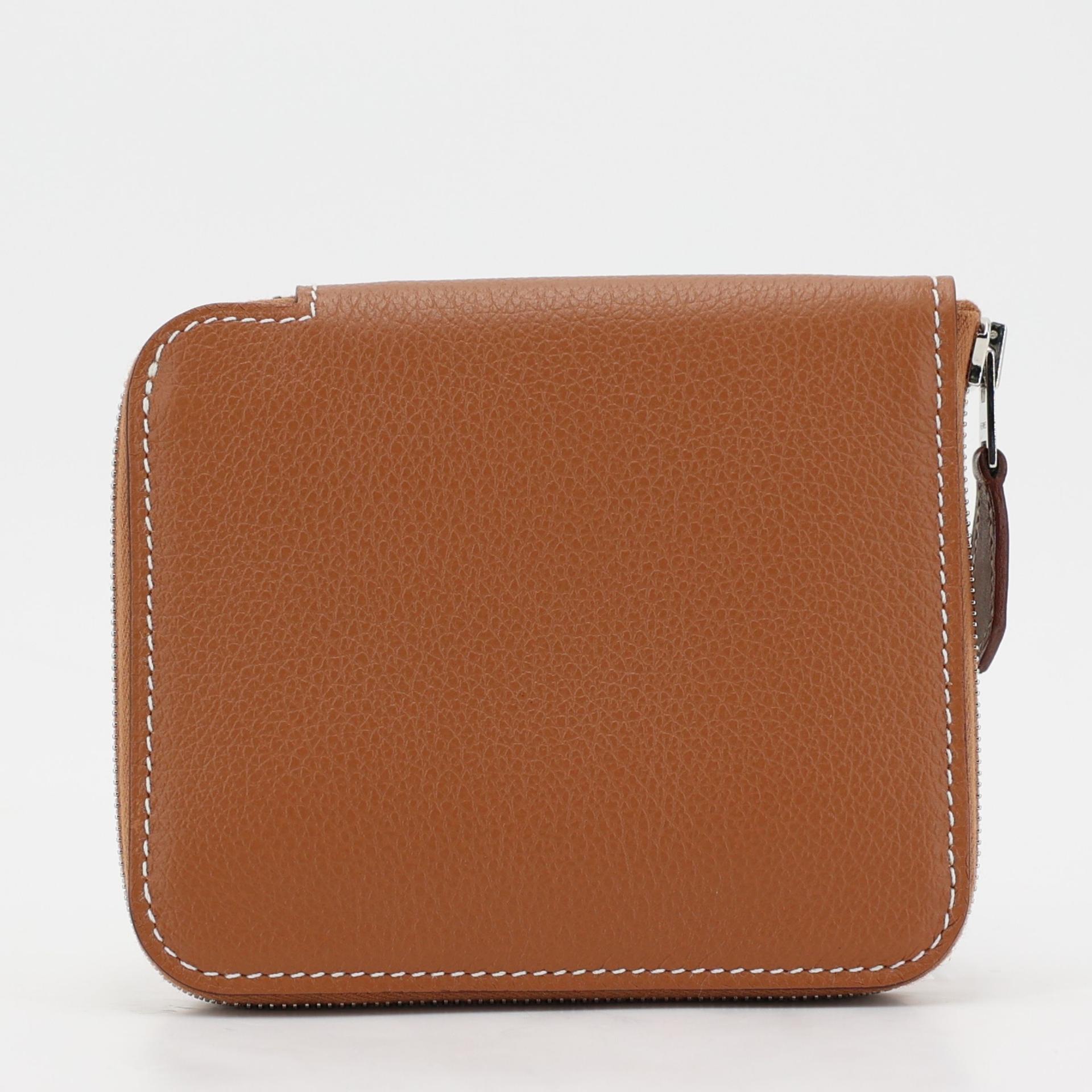 Brand New ( Rank N ) HERMÈS Silk’in Compact wallet Gold (37) Navy (7U) Blue Evercolor Palladium hardware B (2023) - 2