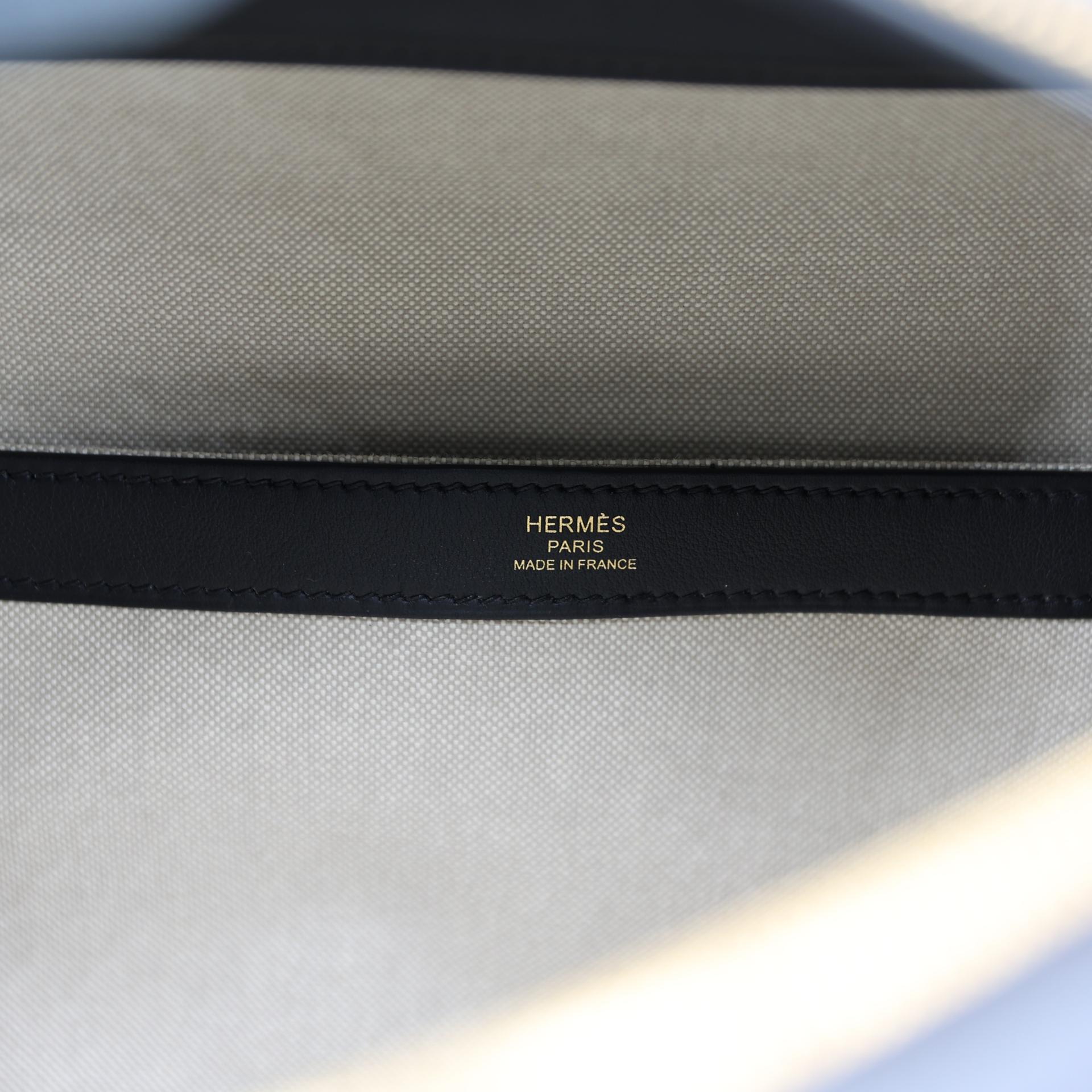 Excellent ( Rank SA ) HERMÈS Emile 30 Black (89) Togo Swift Wool Gold hardware Z (2021) - 11