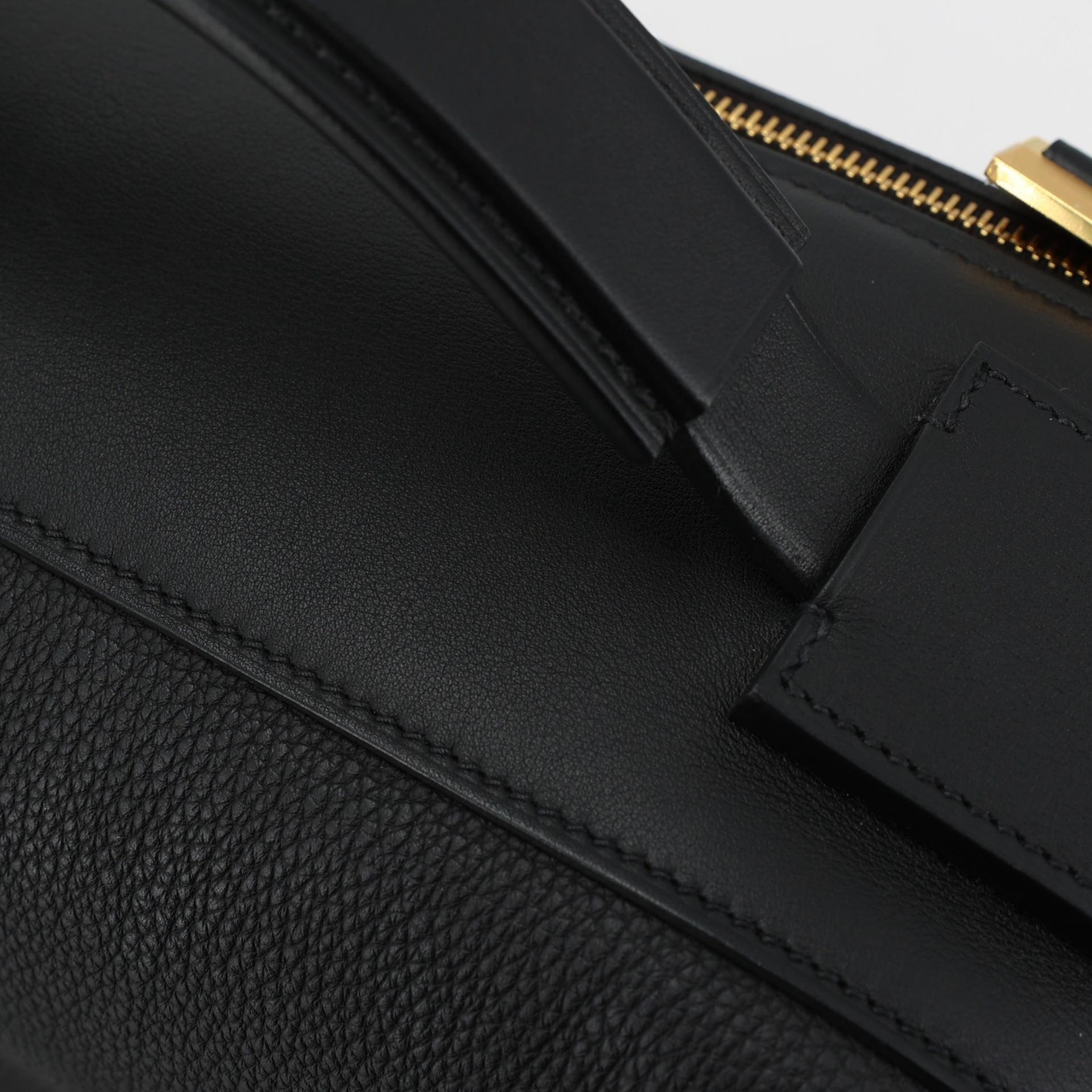 Excellent ( Rank SA ) HERMÈS Emile 30 Black (89) Togo Swift Wool Gold hardware Z (2021) - 15