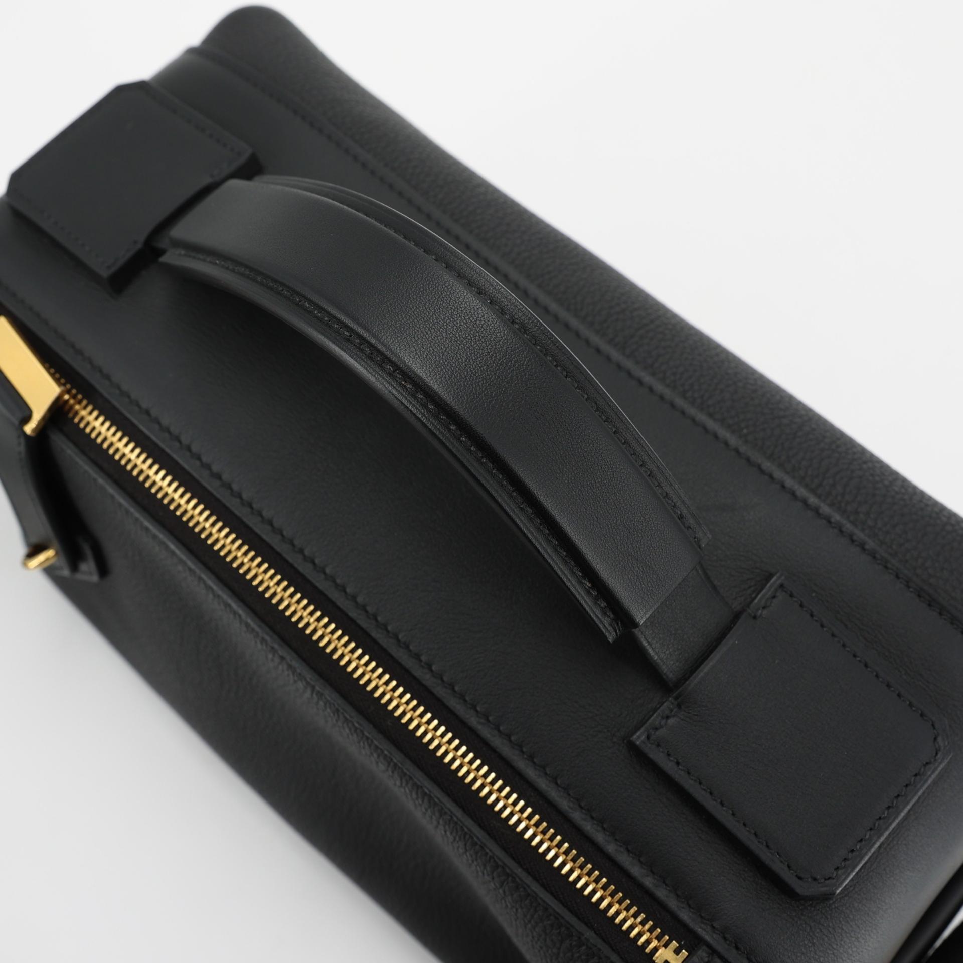 Excellent ( Rank SA ) HERMÈS Emile 30 Black (89) Togo Swift Wool Gold hardware Z (2021) - 4