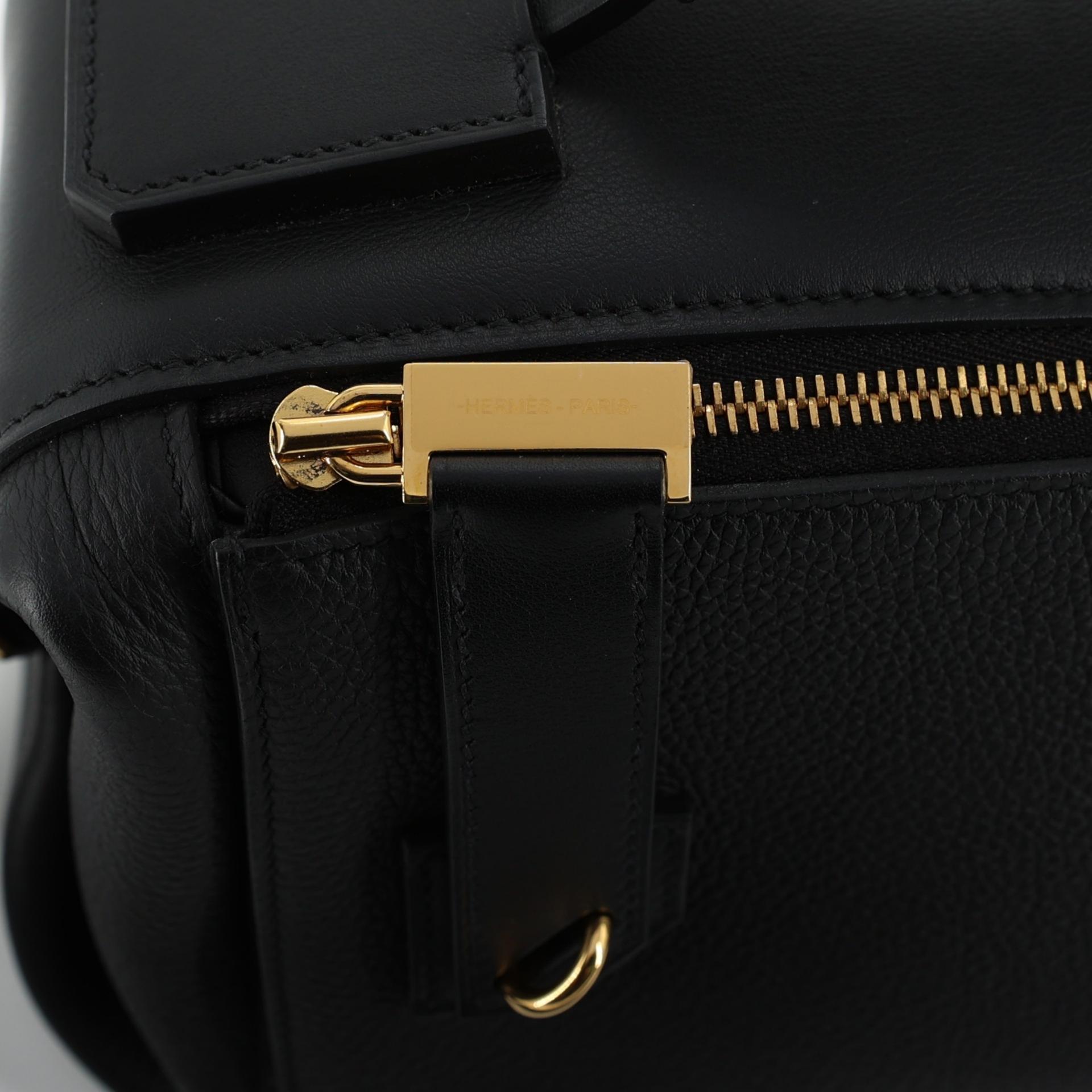 Excellent ( Rank SA ) HERMÈS Emile 30 Black (89) Togo Swift Wool Gold hardware Z (2021) - 9