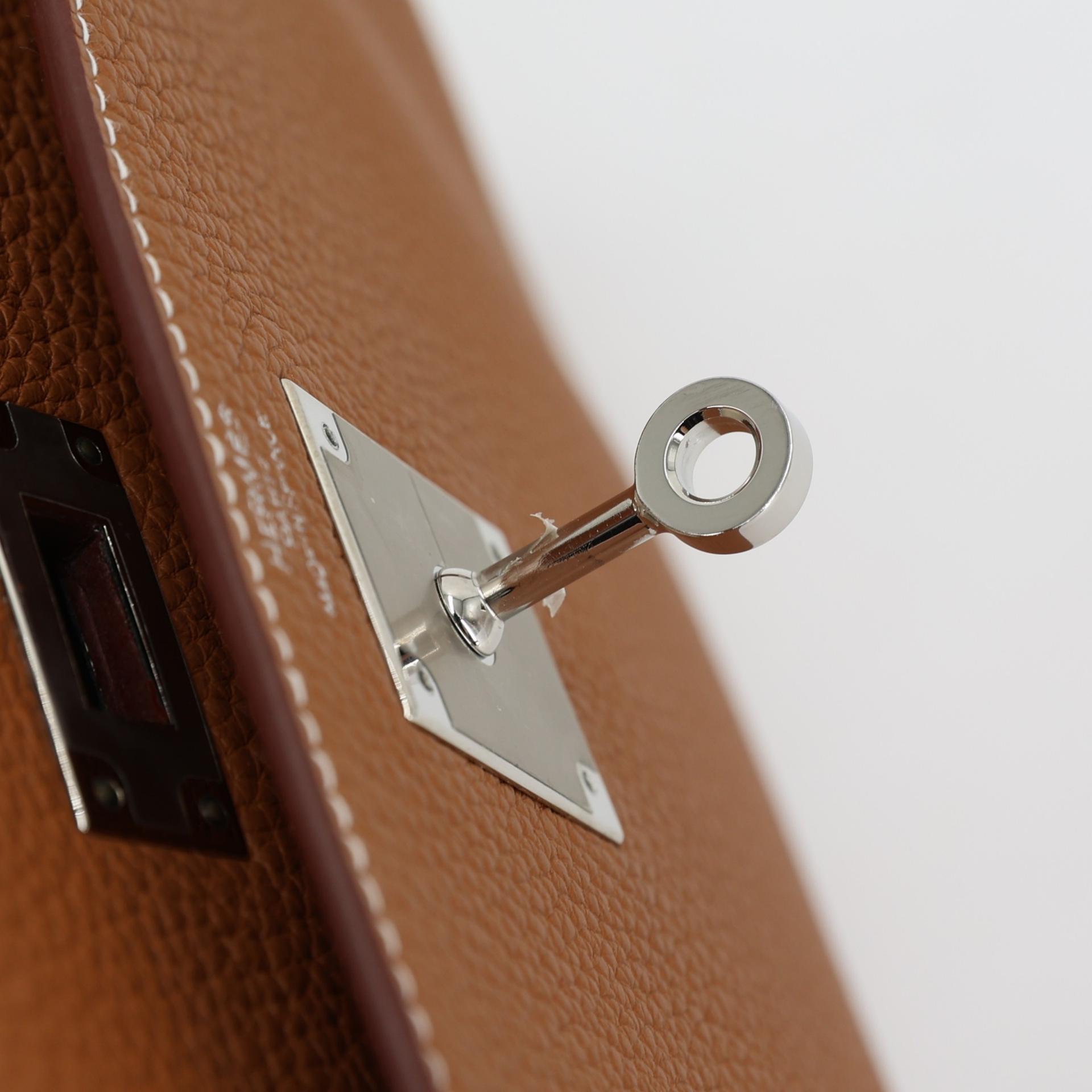 Brand New ( Rank N ) HERMÈS Kelly 28 Gold (37) Togo Palladium hardware W (2024) - 10