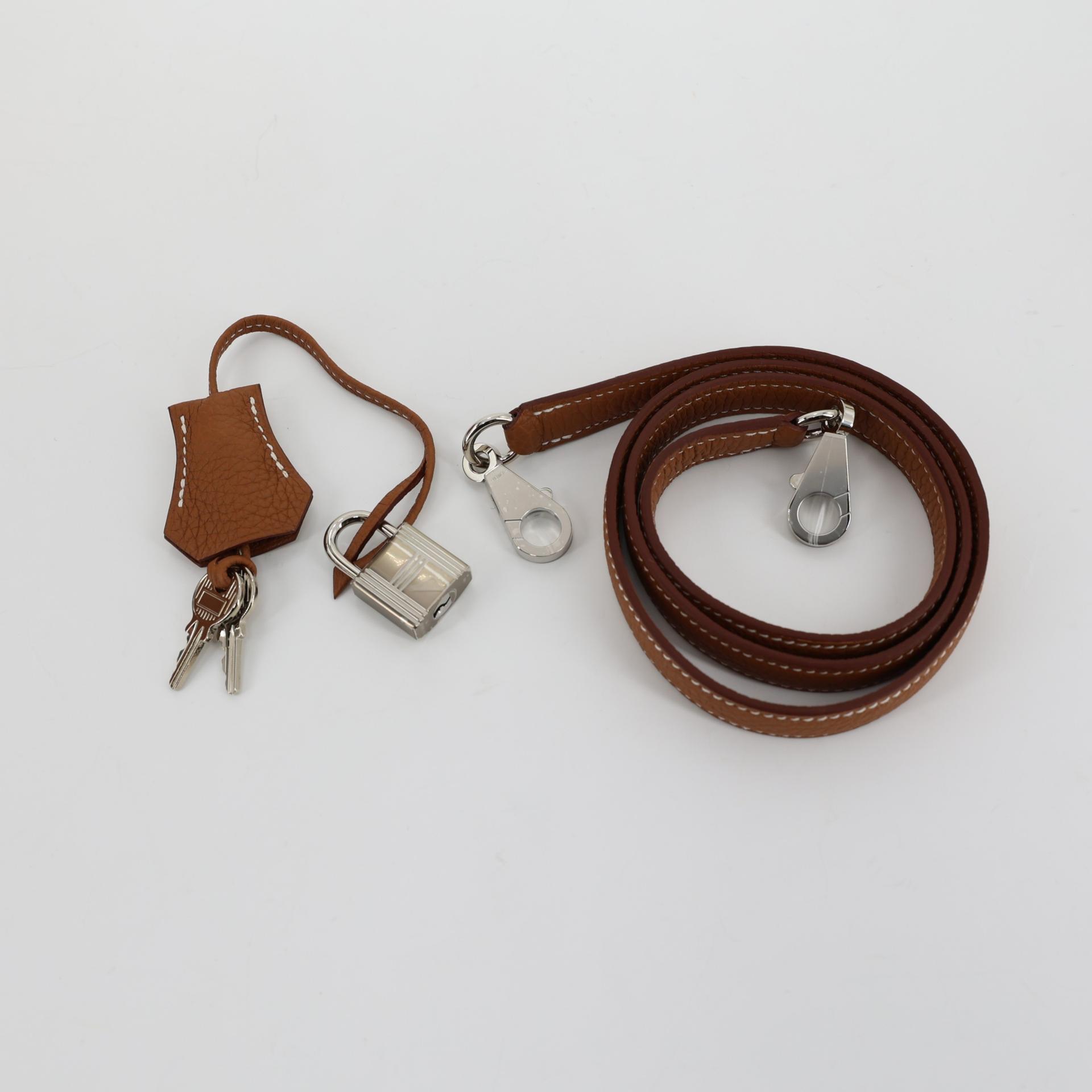 Brand New ( Rank N ) HERMÈS Kelly 28 Gold (37) Togo Palladium hardware W (2024) - 15