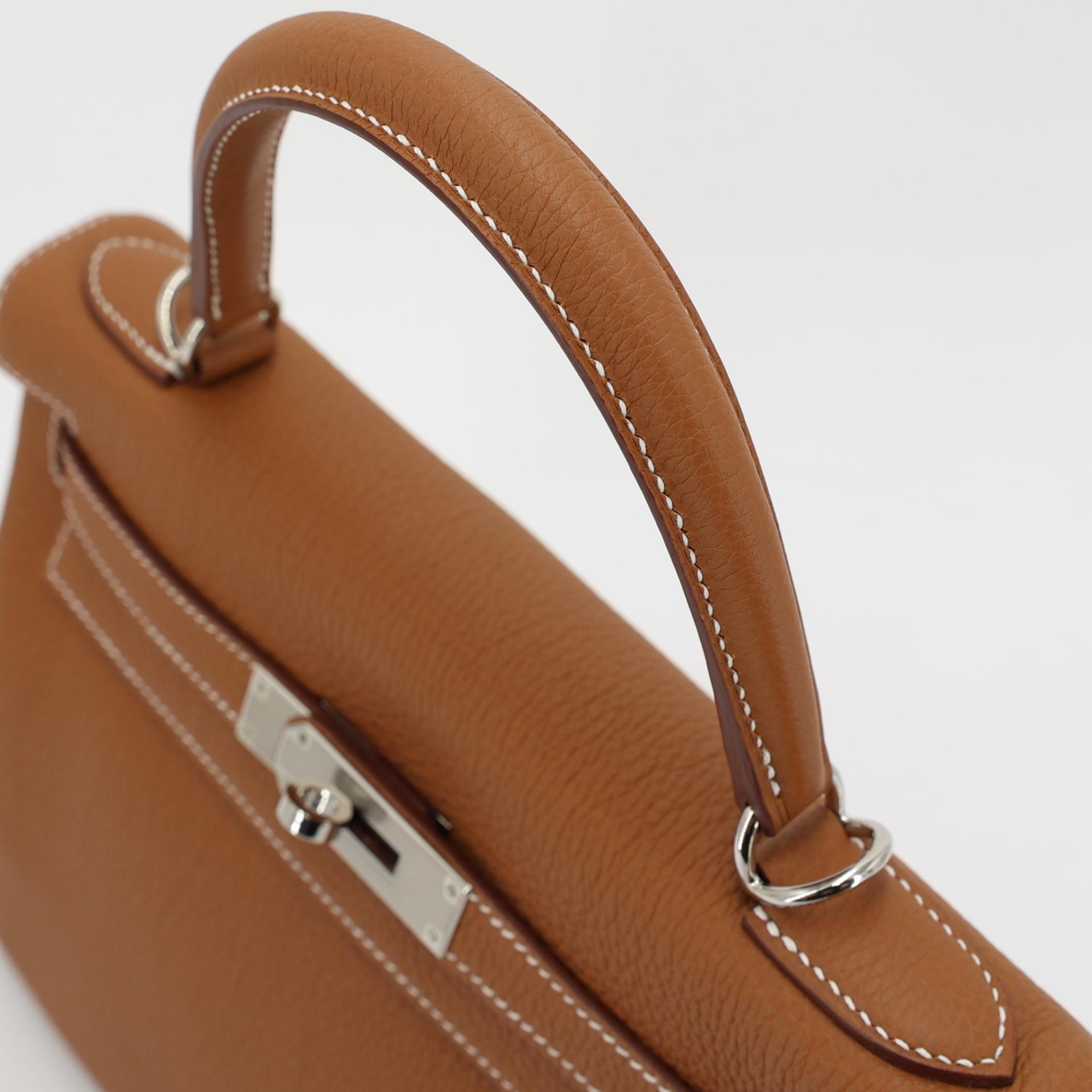 Brand New ( Rank N ) HERMÈS Kelly 28 Gold (37) Togo Palladium hardware W (2024) - 3
