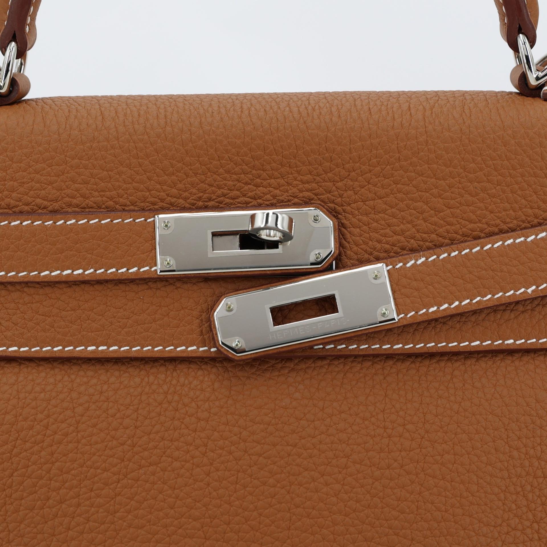Brand New ( Rank N ) HERMÈS Kelly 28 Gold (37) Togo Palladium hardware W (2024) - 8