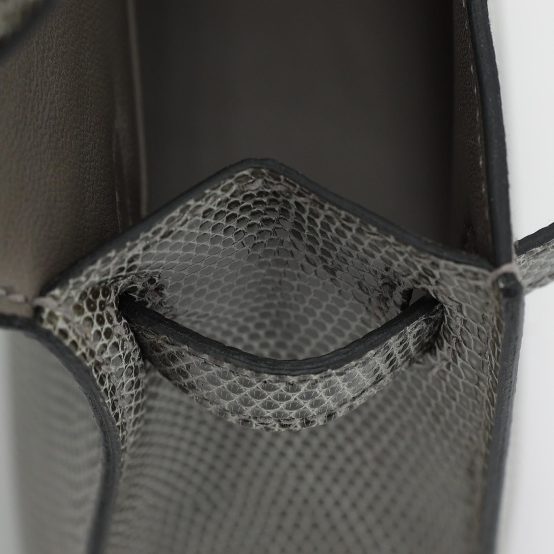 Unused ( Rank NS ) HERMÈS Mini Kelly II Gris Fonce (84) Lizard Shiny Niloticus Crocodile Gold hardware U (2022) - 11