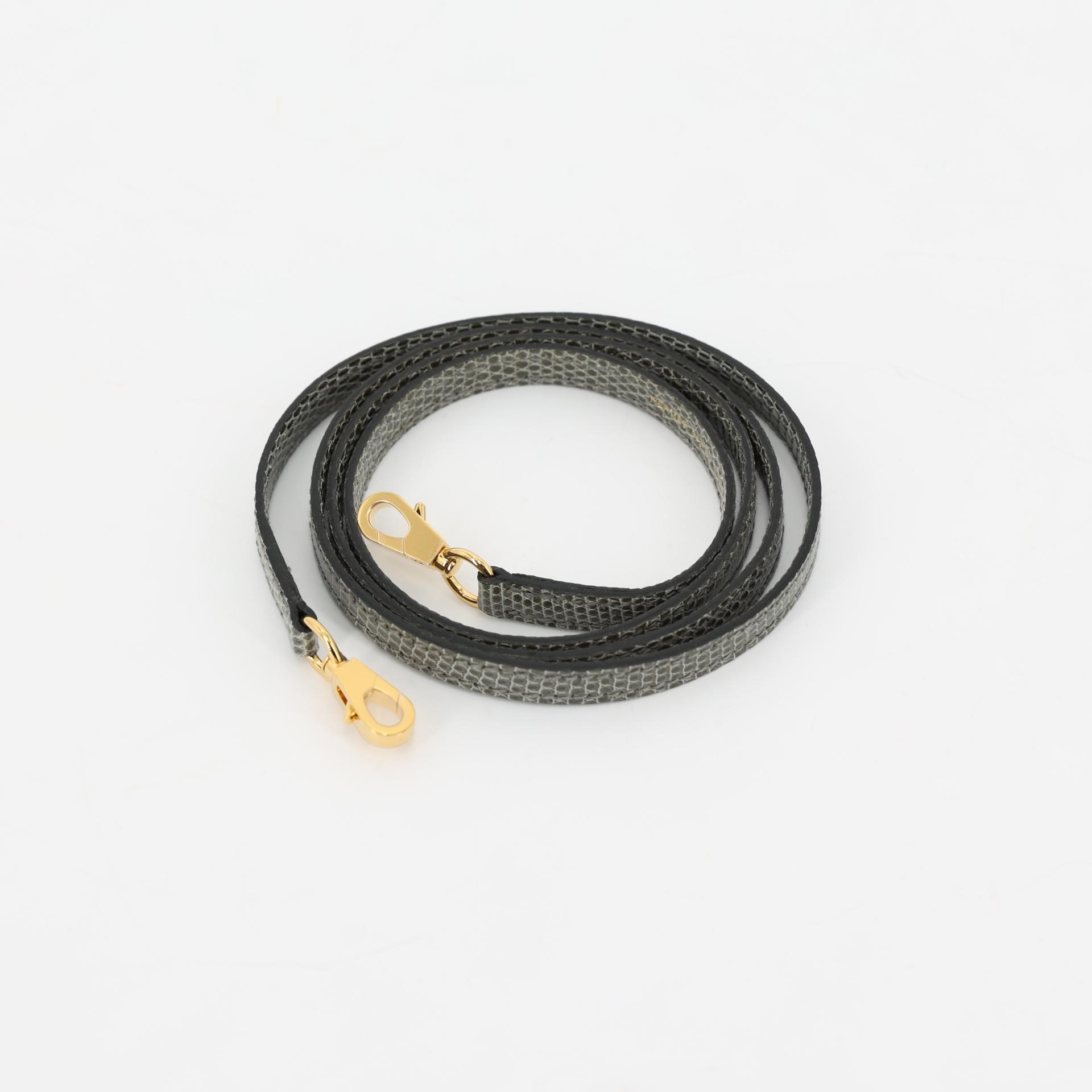 Unused ( Rank NS ) HERMÈS Mini Kelly II Gris Fonce (84) Lizard Shiny Niloticus Crocodile Gold hardware U (2022) - 13