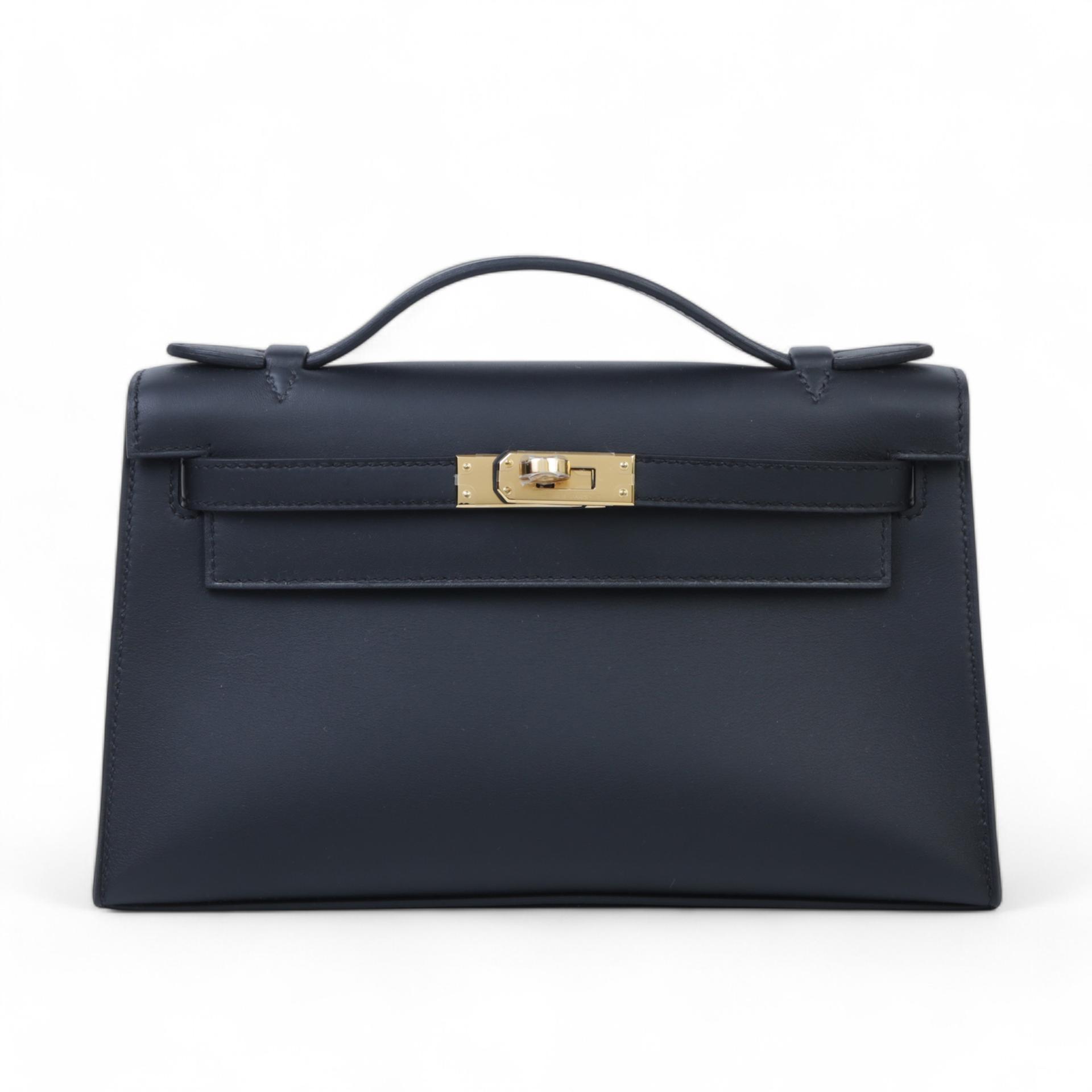 Brand New ( Rank N ) HERMÈS Kelly Pochette Black (89) Swift Gold hardware W (2024) - 1