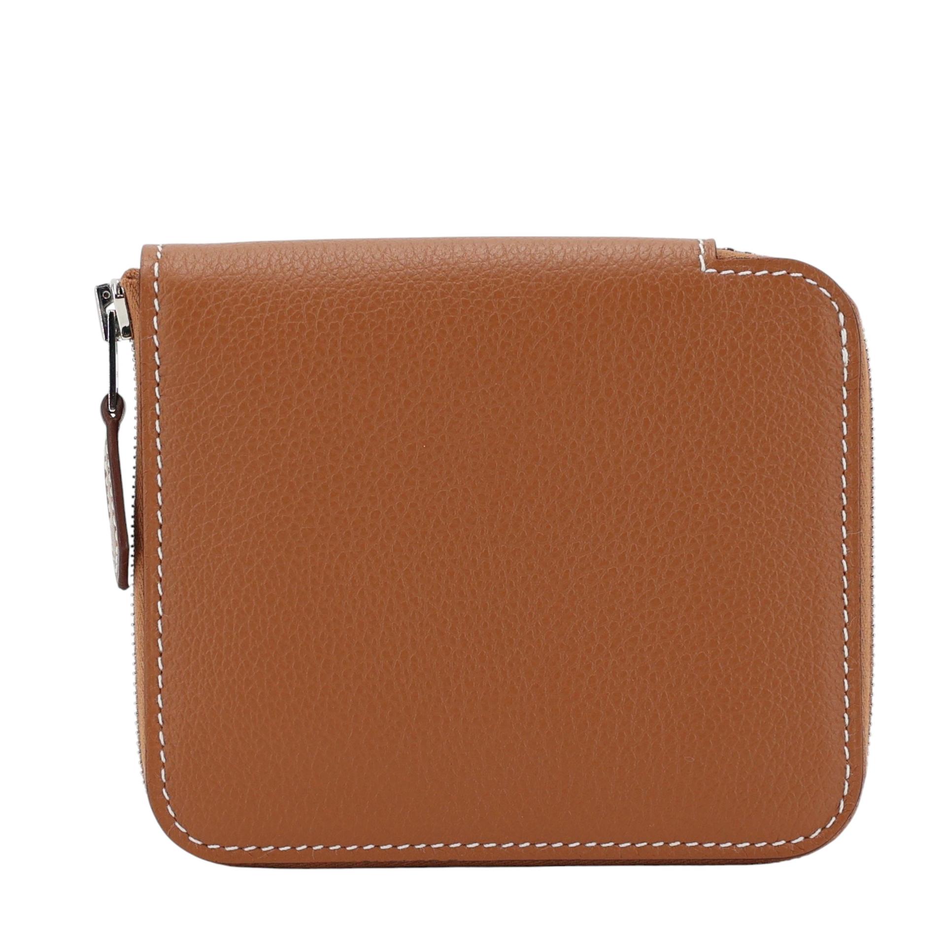 Brand New ( Rank N ) HERMÈS Silk’in Compact wallet Gold (37) Navy (7U) Blue Evercolor Palladium hardware B (2023) - 1