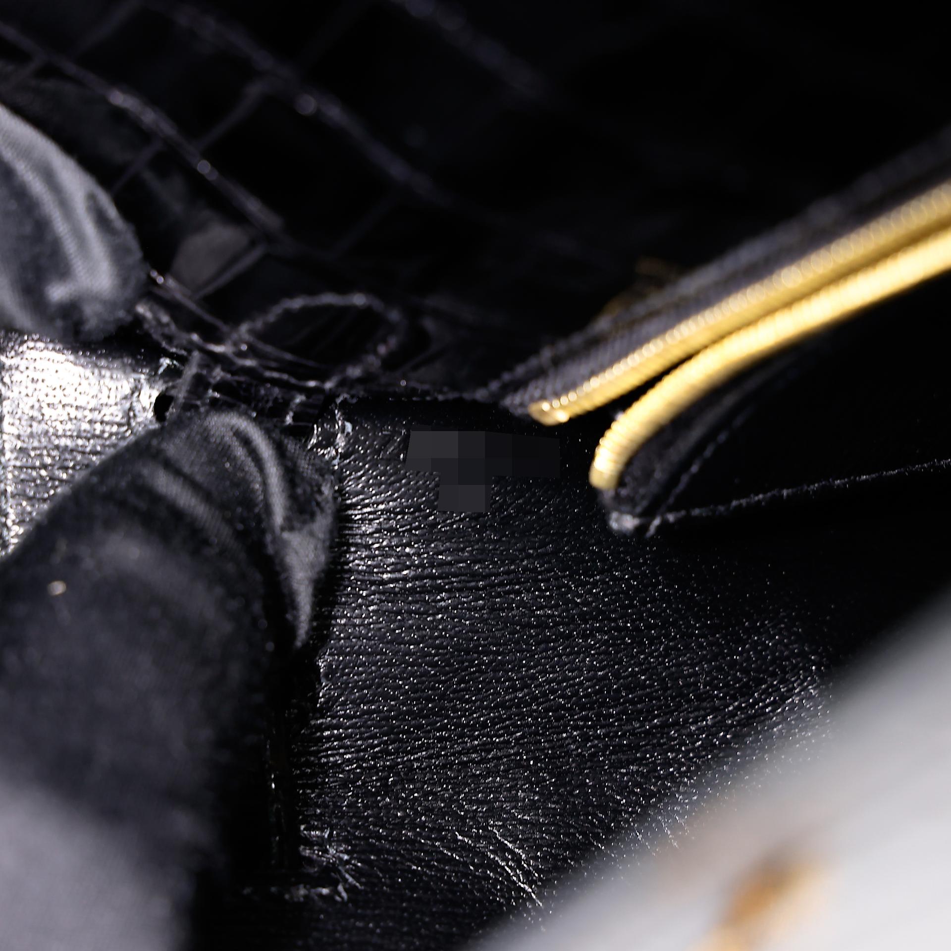 Excellent ( Rank SA ) HERMÈS Kelly 25 Sellier Black (89) Alligator Gold hardware Z (2021) - 30