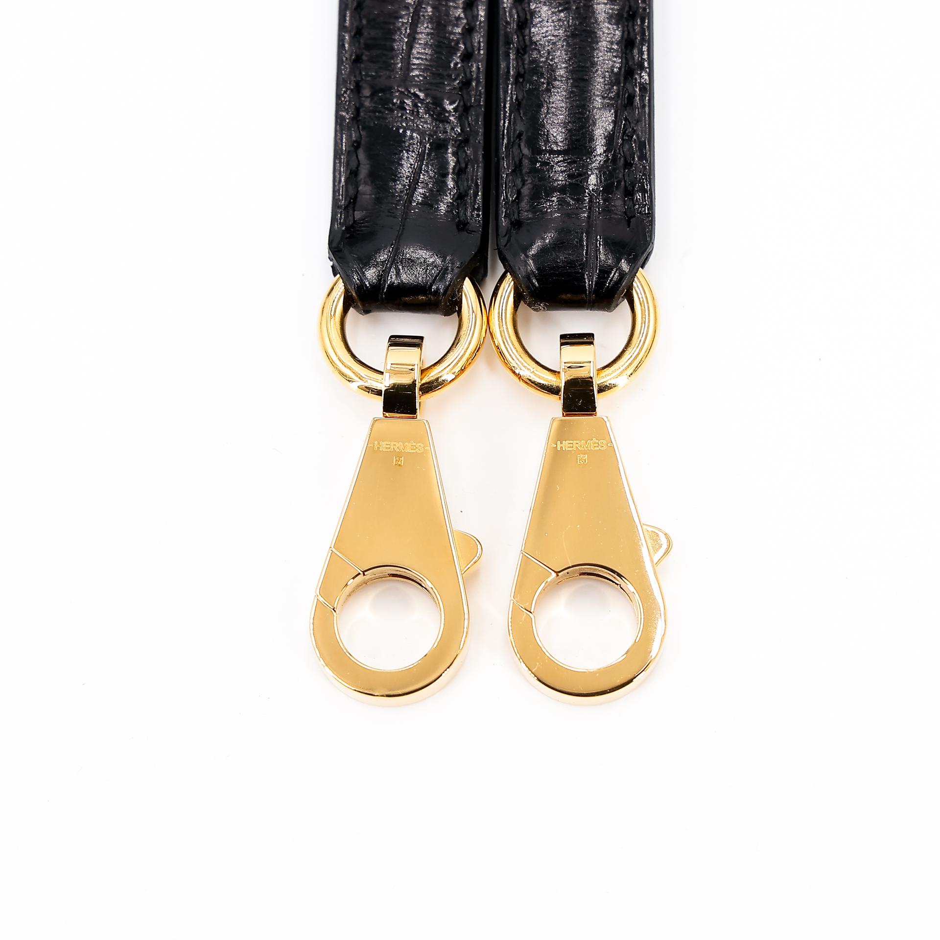 Excellent ( Rank SA ) HERMÈS Kelly 25 Sellier Black (89) Alligator Gold hardware Z (2021) - 35