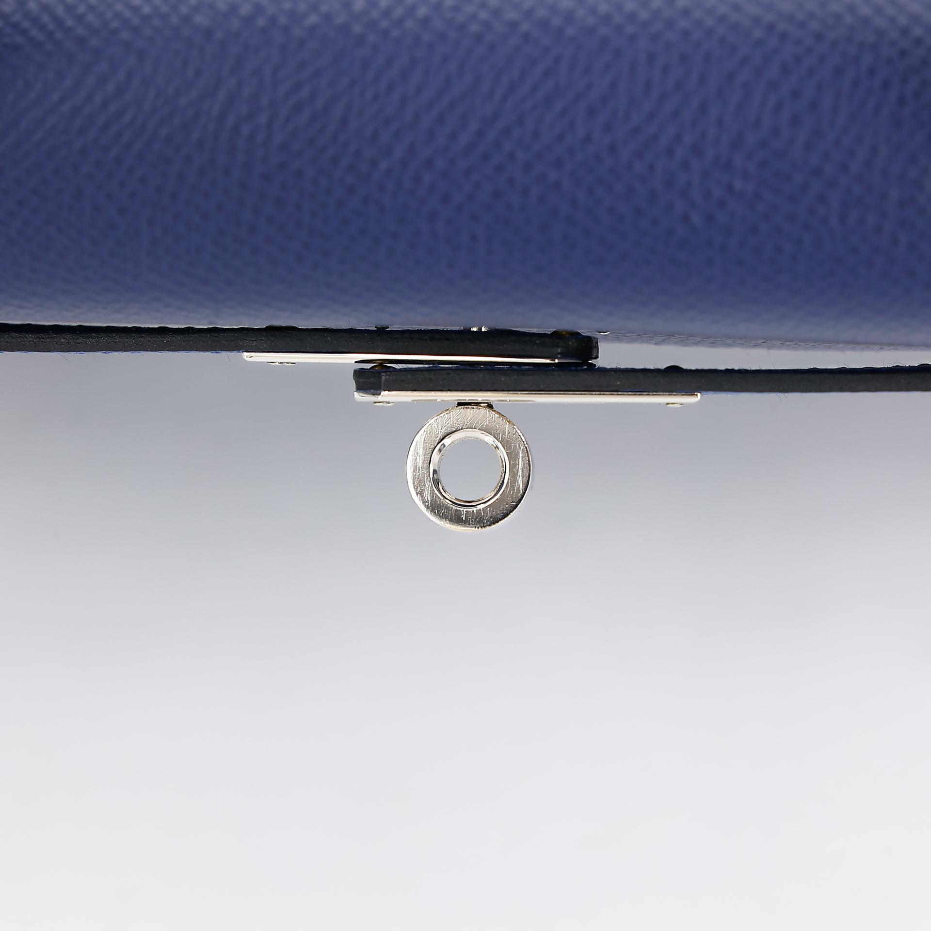 Good ( Rank AB) HERMÈS Kelly 25 Sellier Tri-color Bleu France (71) Bleu Saphir (73) Black (89) Epsom Palladium hardware Z (2021) - 14