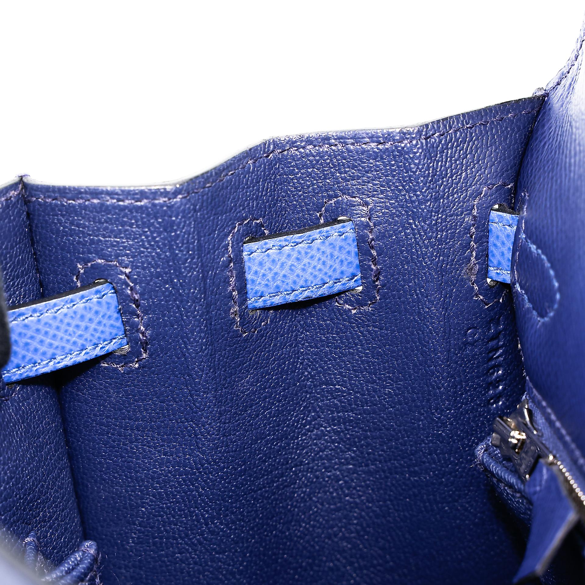 Good ( Rank AB) HERMÈS Kelly 25 Sellier Tri-color Bleu France (71) Bleu Saphir (73) Black (89) Epsom Palladium hardware Z (2021) - 24