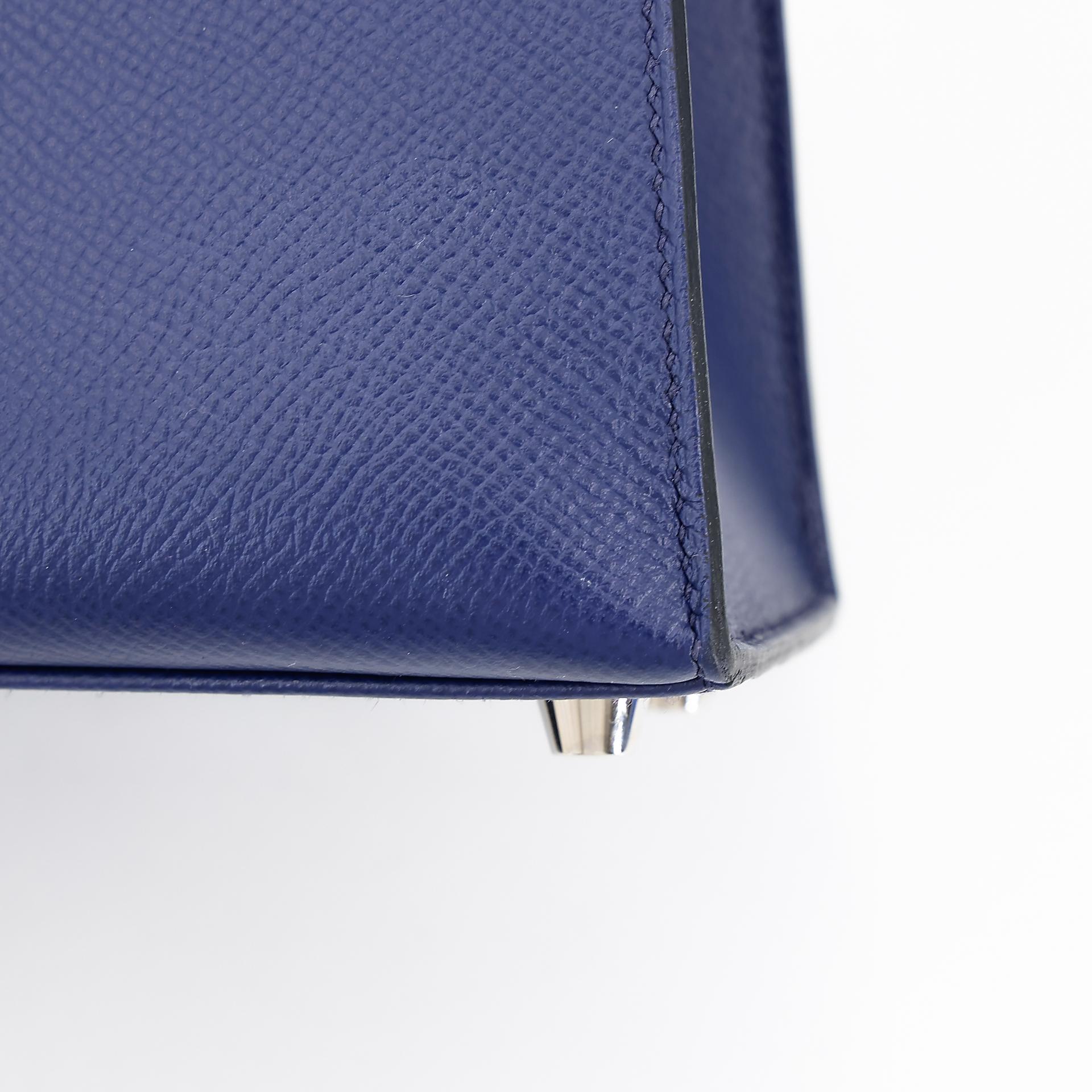 Good ( Rank AB) HERMÈS Kelly 25 Sellier Tri-color Bleu France (71) Bleu Saphir (73) Black (89) Epsom Palladium hardware Z (2021) - 26