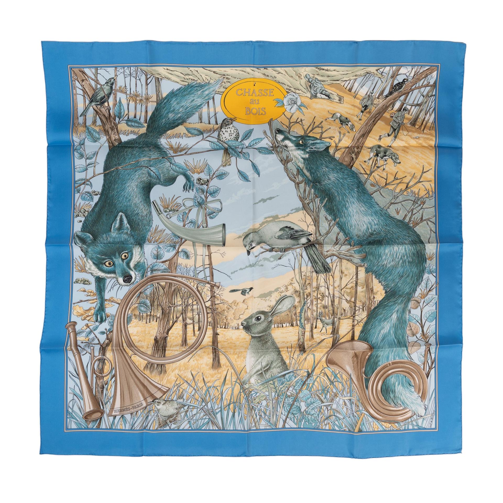 Unused ( Rank NS ) HERMÈS Carre 90 scarf Blue Silk - 1