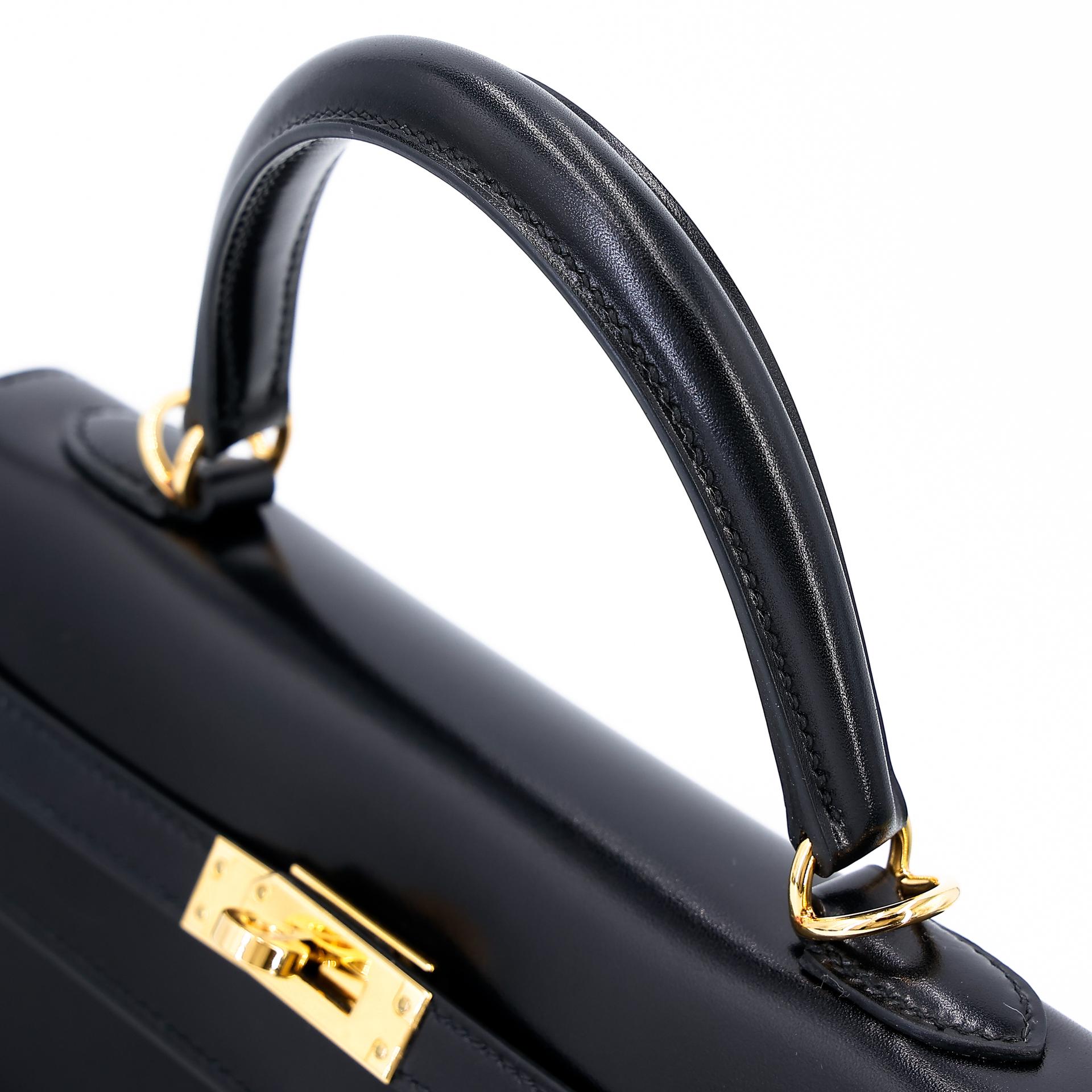Excellent ( Rank SA ) HERMÈS Kelly 25 Sellier Black (89) Box-calf Gold hardware D (2019) - 3