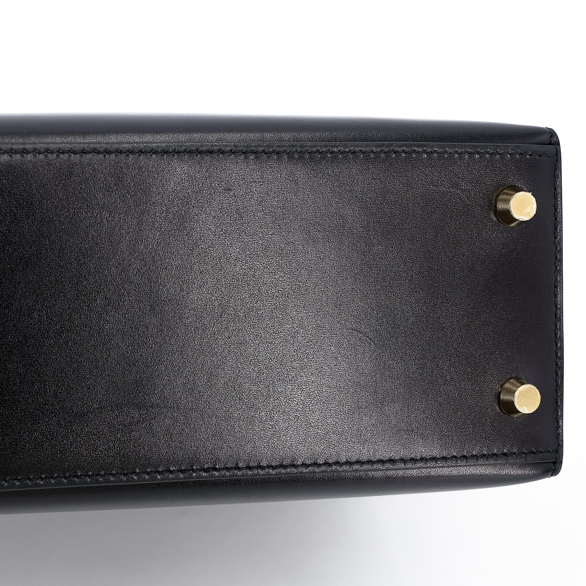 Excellent ( Rank SA ) HERMÈS Kelly 25 Sellier Black (89) Box-calf Gold hardware D (2019) - 8