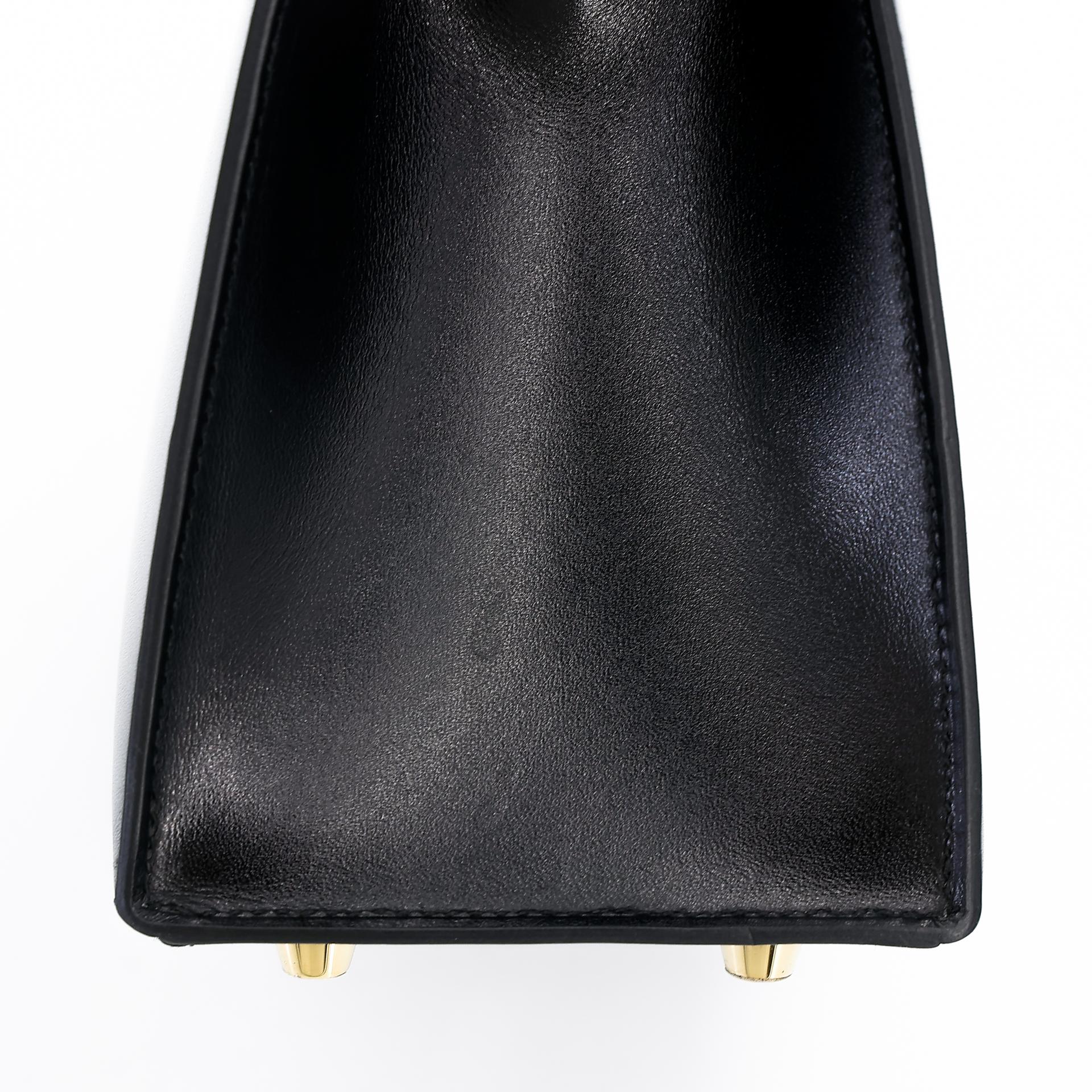 Excellent ( Rank SA ) HERMÈS Kelly 25 Sellier Black (89) Box-calf Gold hardware D (2019) - 11