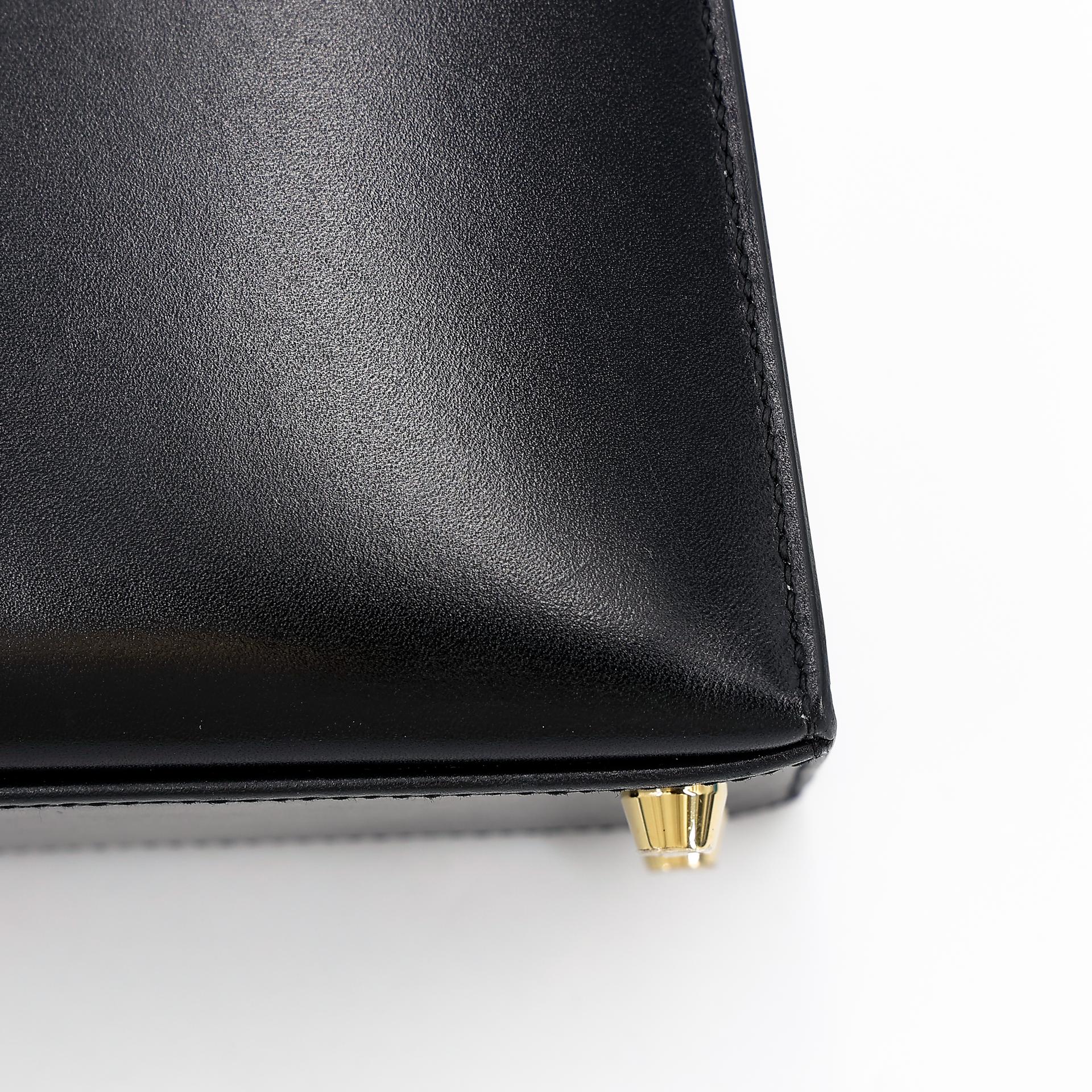 Excellent ( Rank SA ) HERMÈS Kelly 25 Sellier Black (89) Box-calf Gold hardware D (2019) - 12