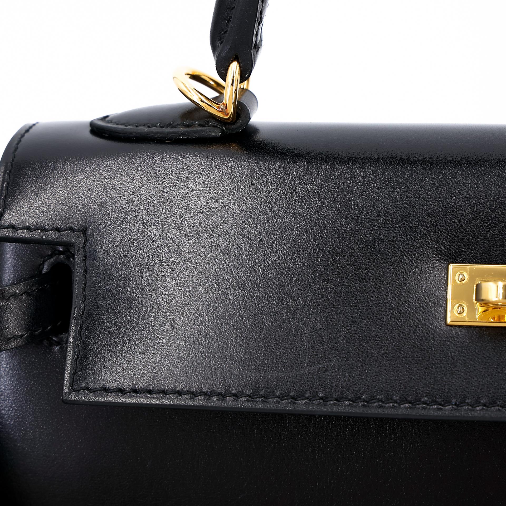 Excellent ( Rank SA ) HERMÈS Kelly 25 Sellier Black (89) Box-calf Gold hardware D (2019) - 16