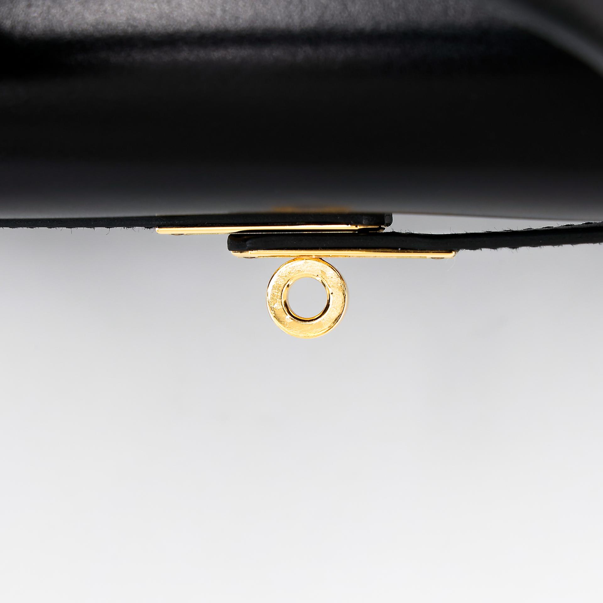 Excellent ( Rank SA ) HERMÈS Kelly 25 Sellier Black (89) Box-calf Gold hardware D (2019) - 18