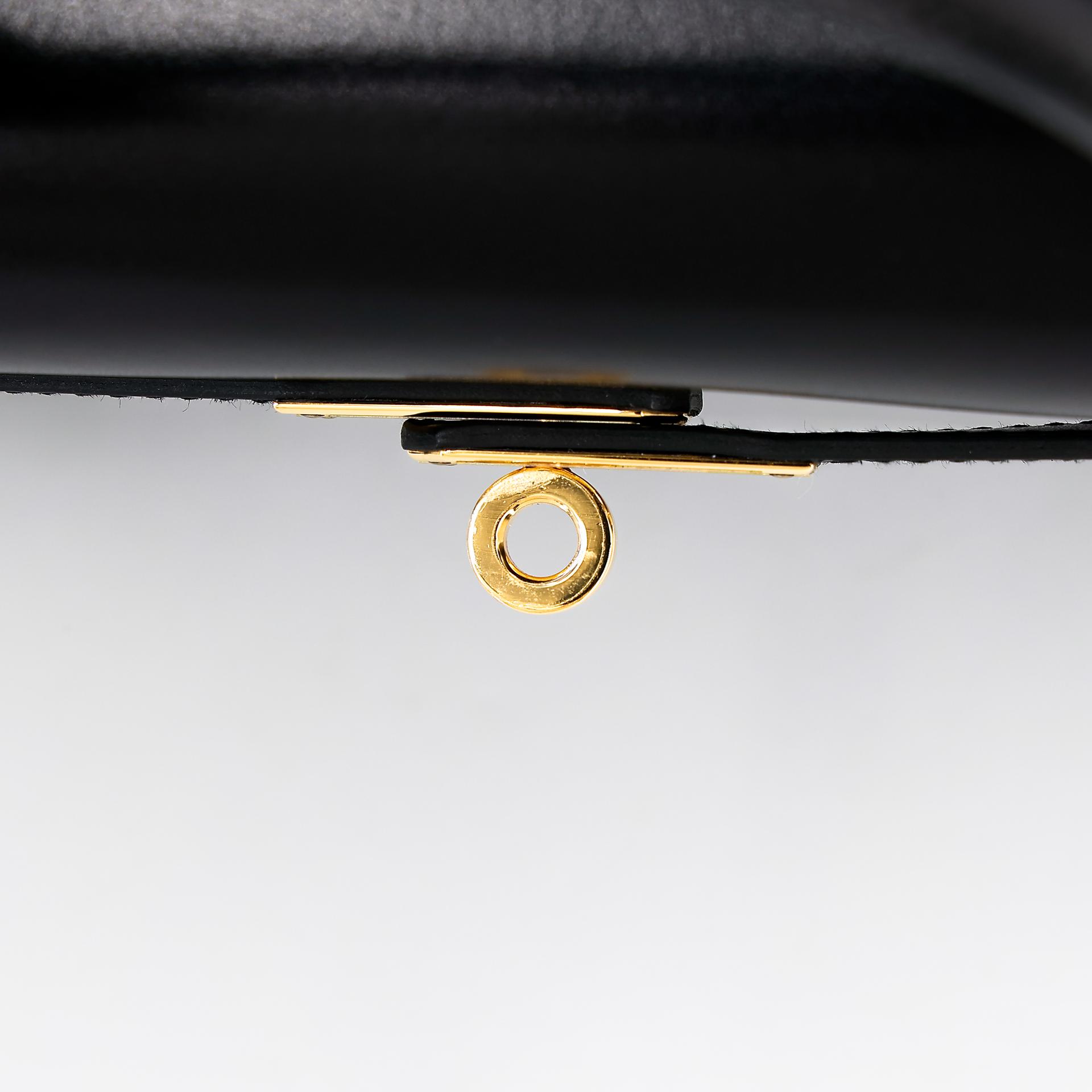 Excellent ( Rank SA ) HERMÈS Kelly 25 Sellier Black (89) Box-calf Gold hardware D (2019) - 19