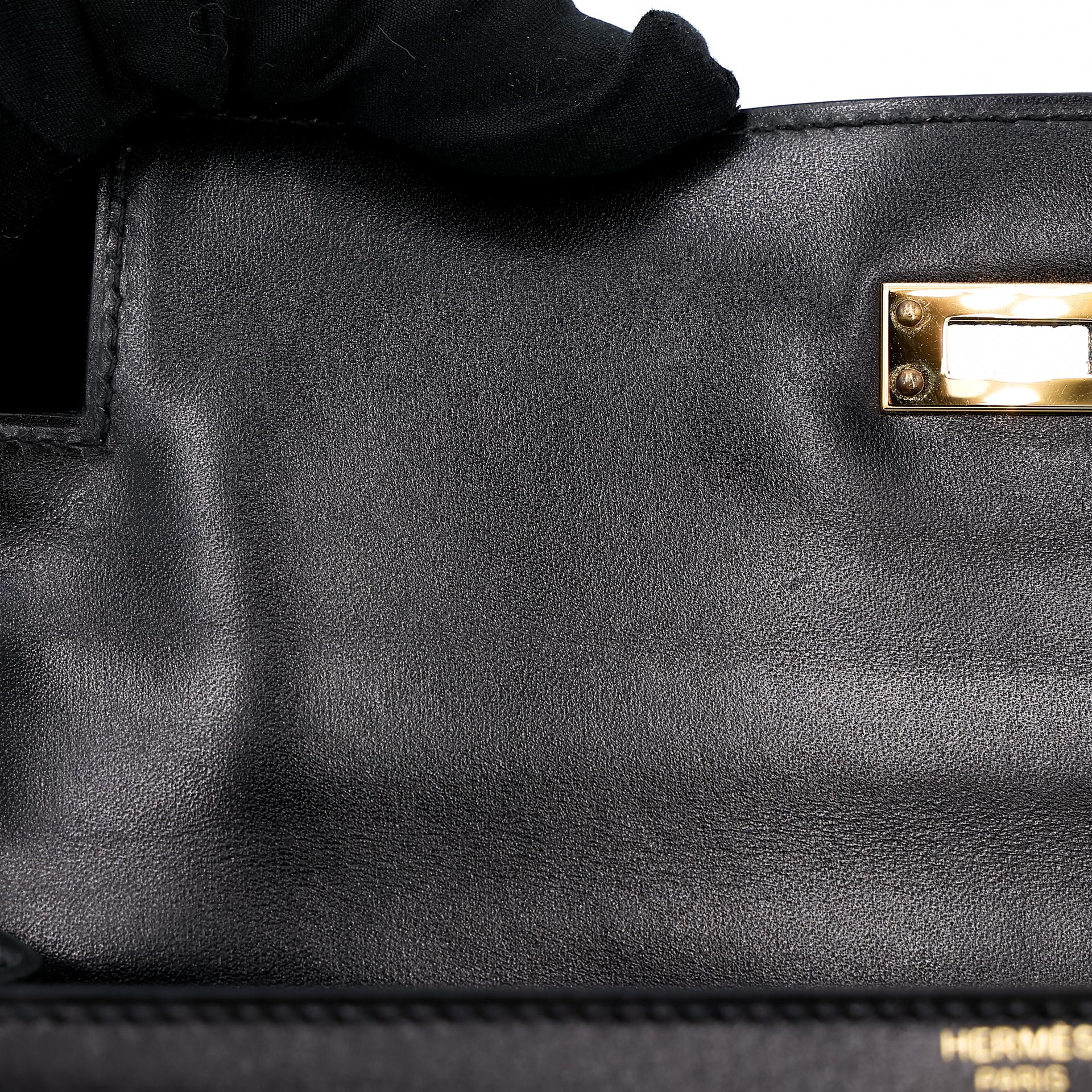 Excellent ( Rank SA ) HERMÈS Kelly 25 Sellier Black (89) Box-calf Gold hardware D (2019) - 23