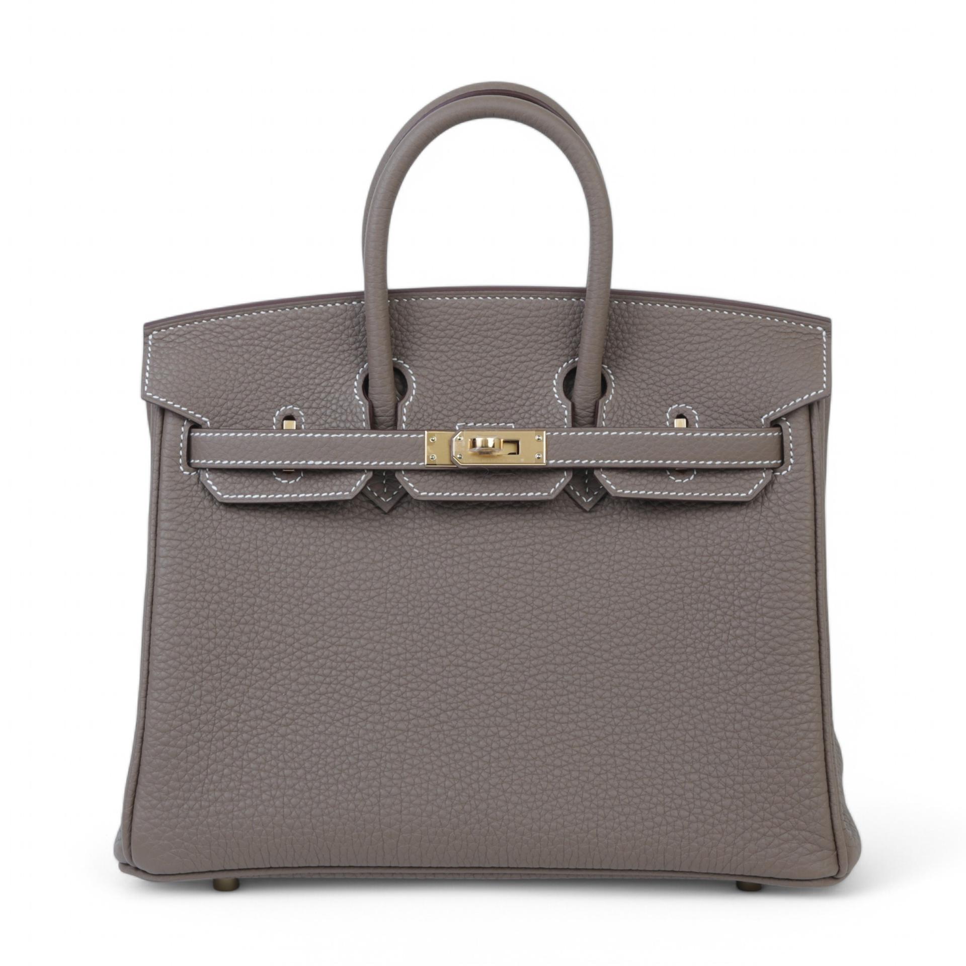 Brand New ( Rank N )  HERMÈS  Birkin 25 Etoupe (18) Togo Gold hardware W (2024) - 1