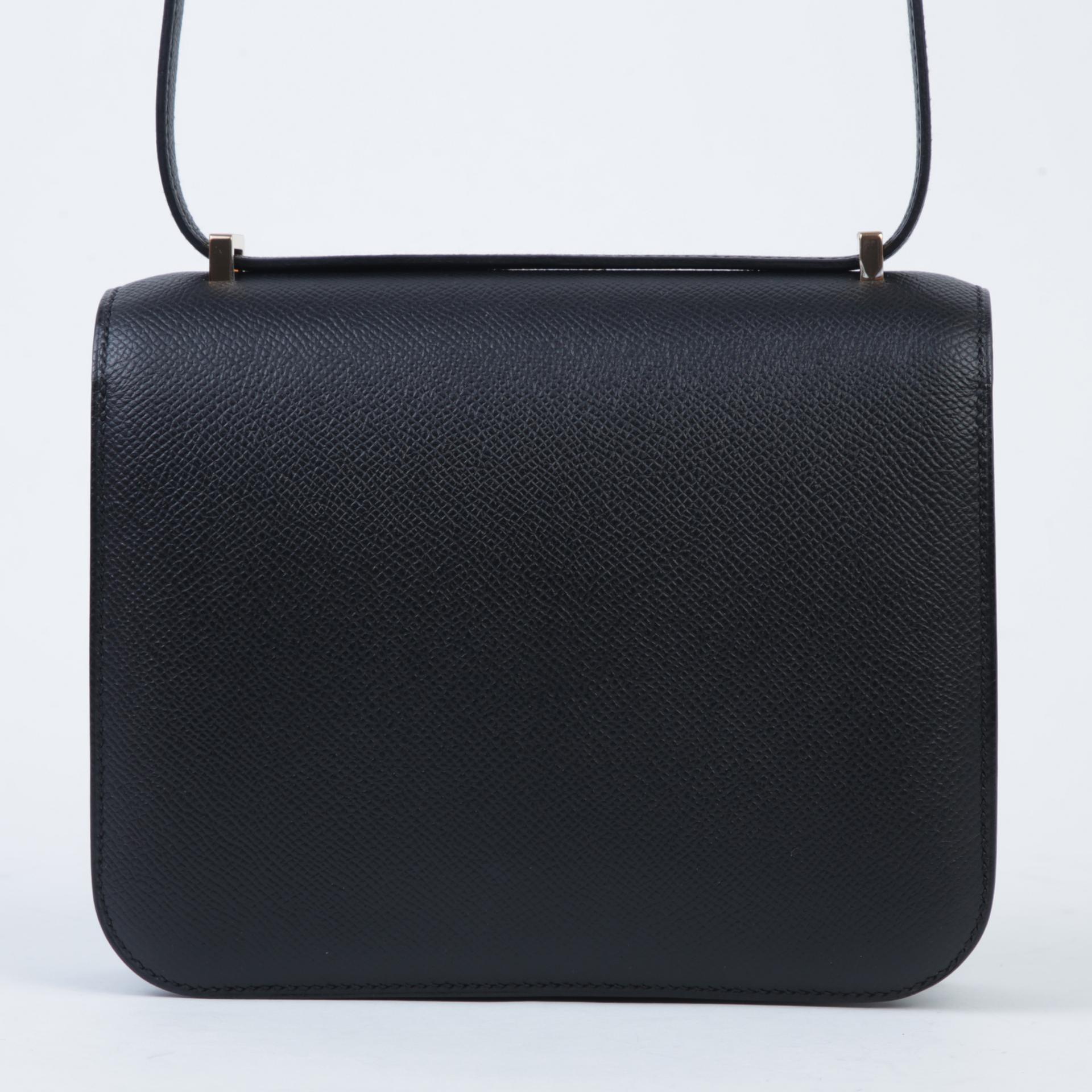 Unused ( Rank NS )  HERMÈS  Constance Mini Black (89) Epsom Rose Gold hardware B (2023) - 2