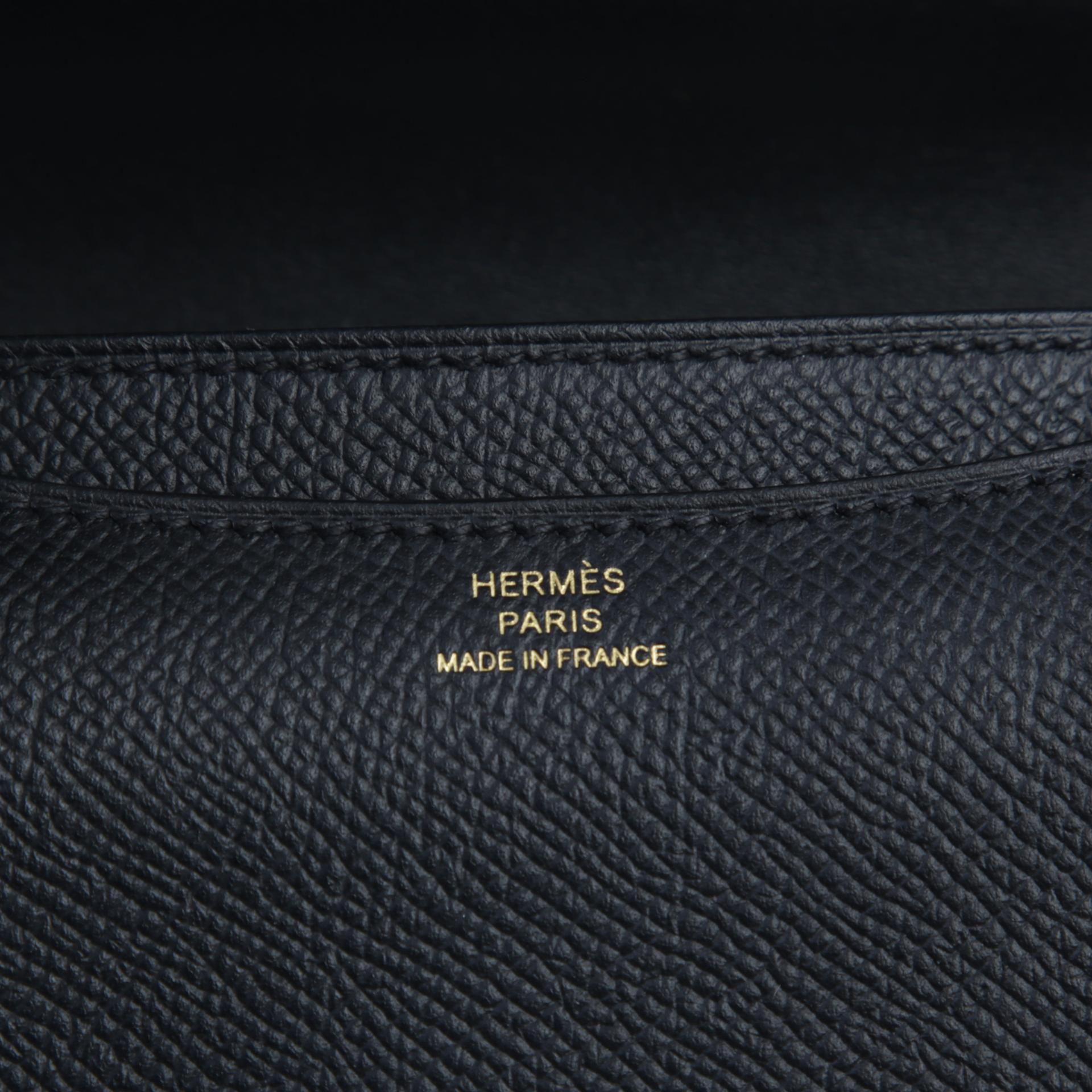 Unused ( Rank NS )  HERMÈS  Constance Mini Black (89) Epsom Rose Gold hardware B (2023) - 10