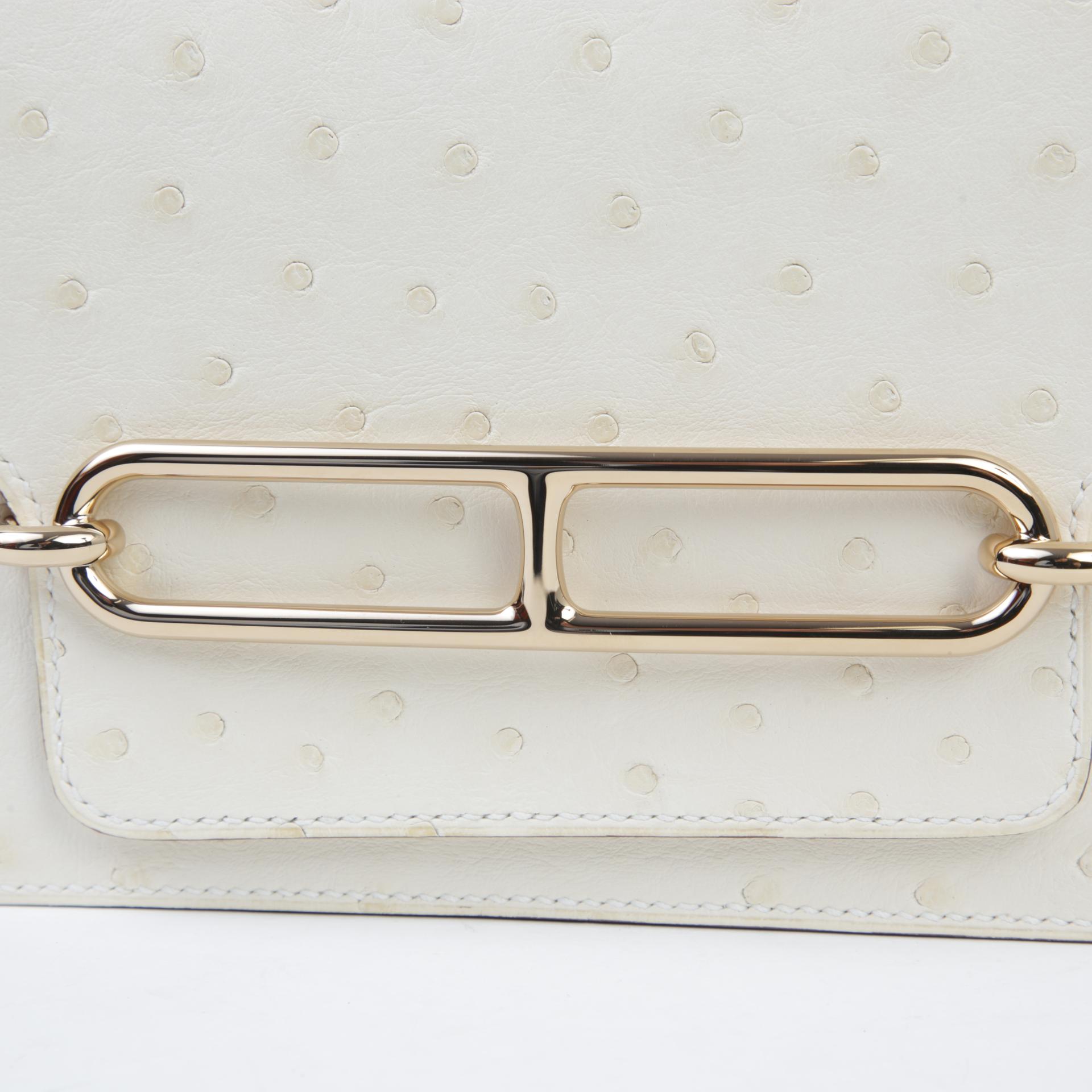 Unused ( Rank NS ) HERMÈS Roulis Mini Nata (I2) Ostrich Permabrass hardware U (2022) - 7