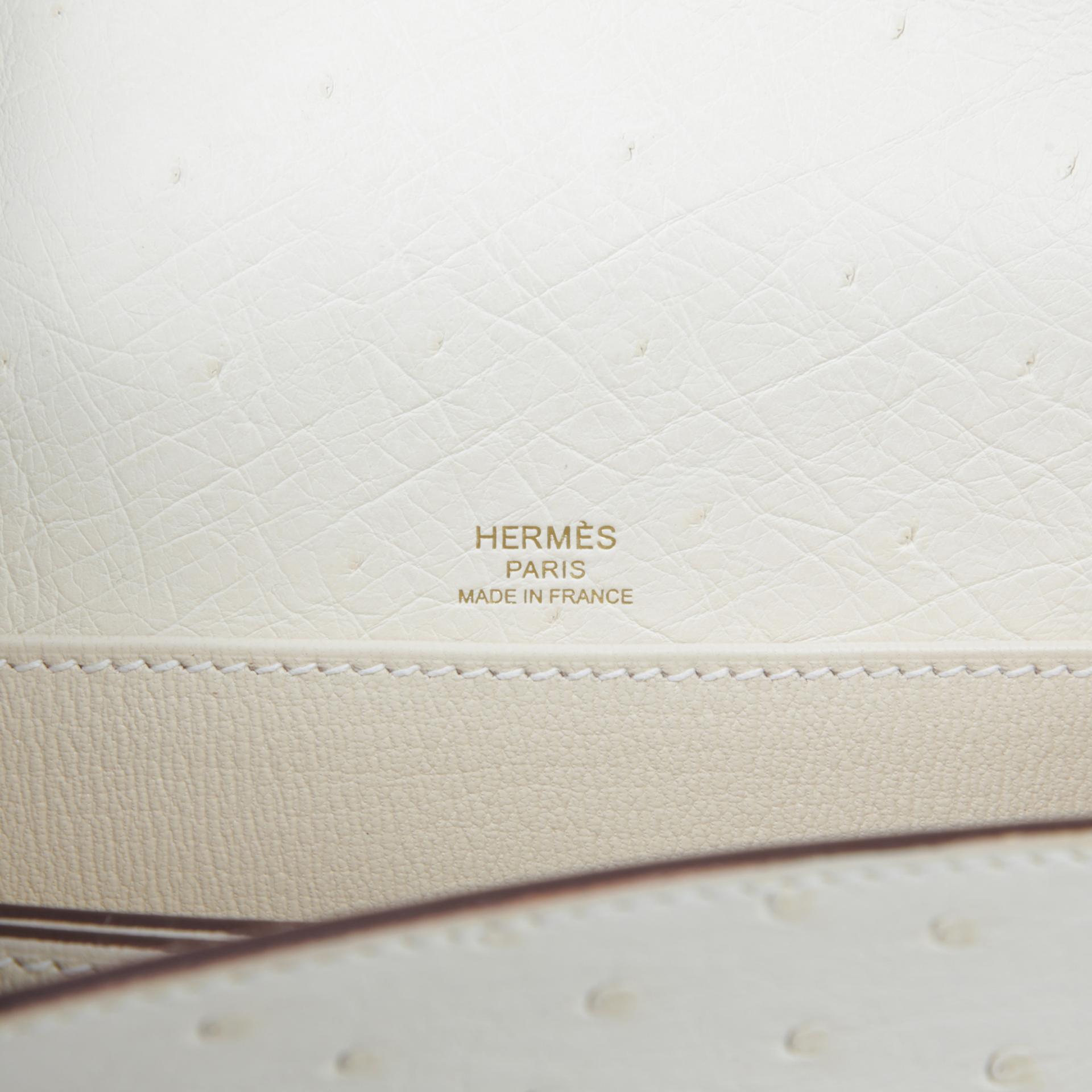 Unused ( Rank NS ) HERMÈS Roulis Mini Nata (I2) Ostrich Permabrass hardware U (2022) - 8