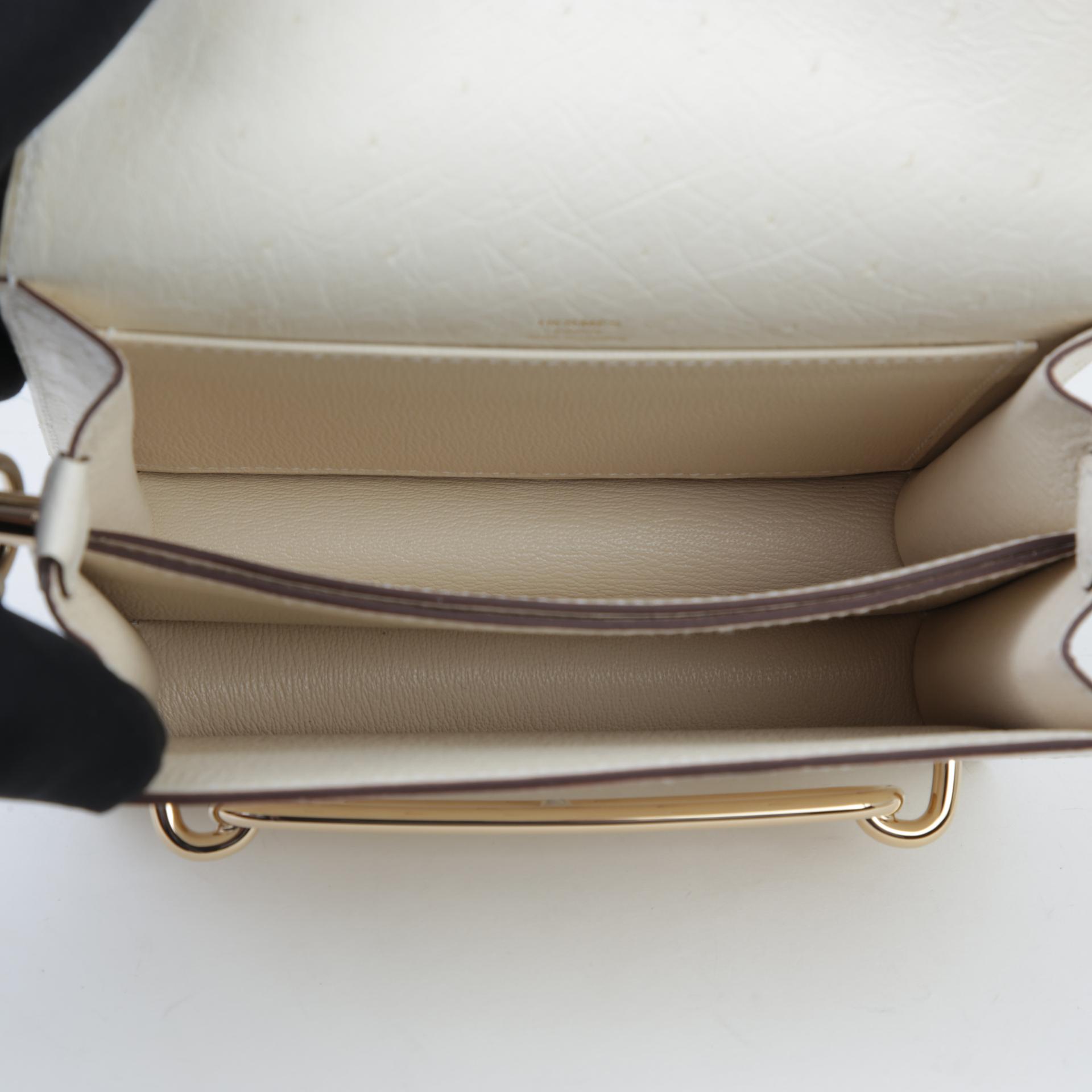 Unused ( Rank NS ) HERMÈS Roulis Mini Nata (I2) Ostrich Permabrass hardware U (2022) - 9